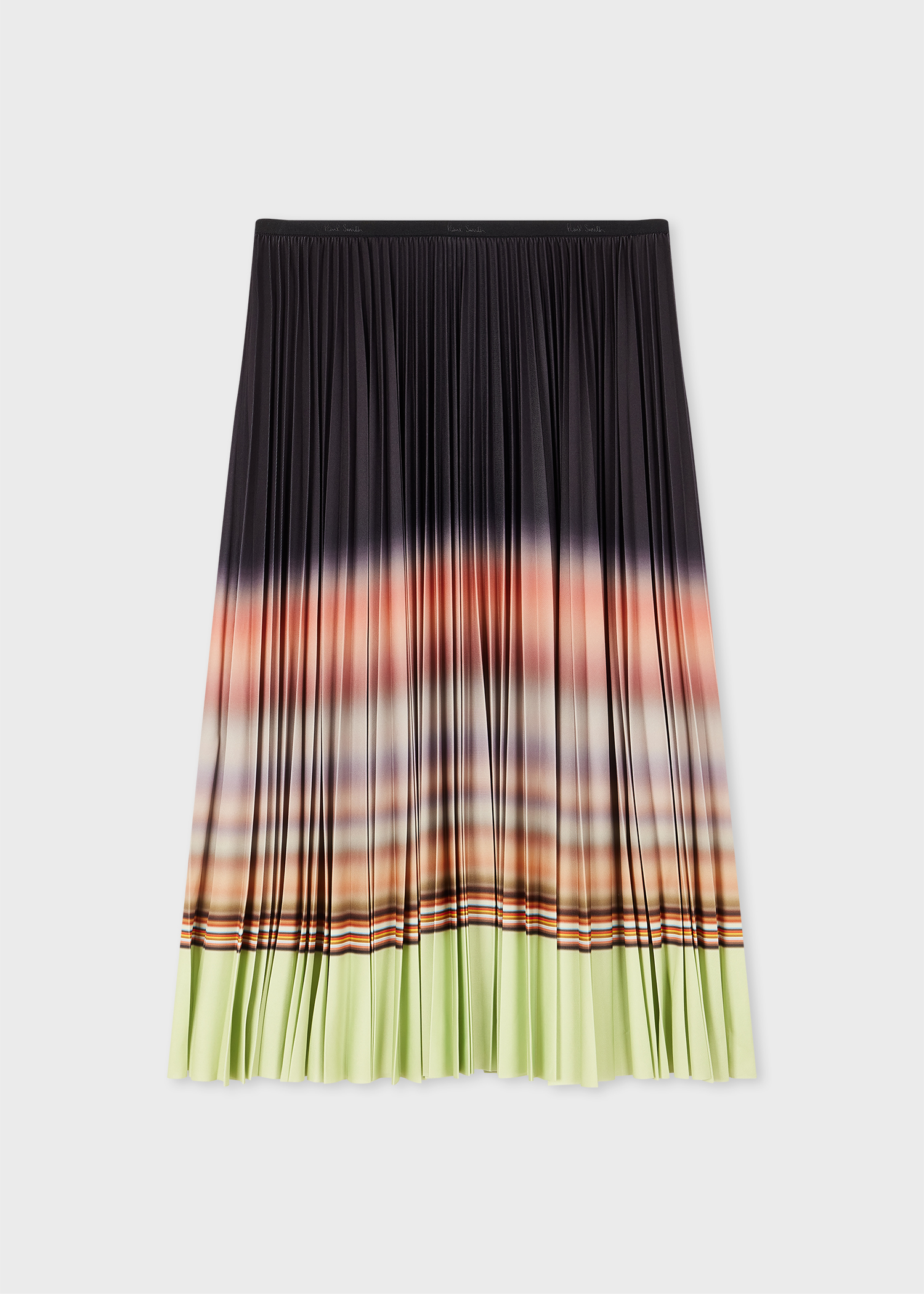 スカート PAUL SMITH Woman Skirt Multicolor W1R014SBP11071 32 Women's Pistachio Gradient 'Signature Stripe' Pleated Skirt