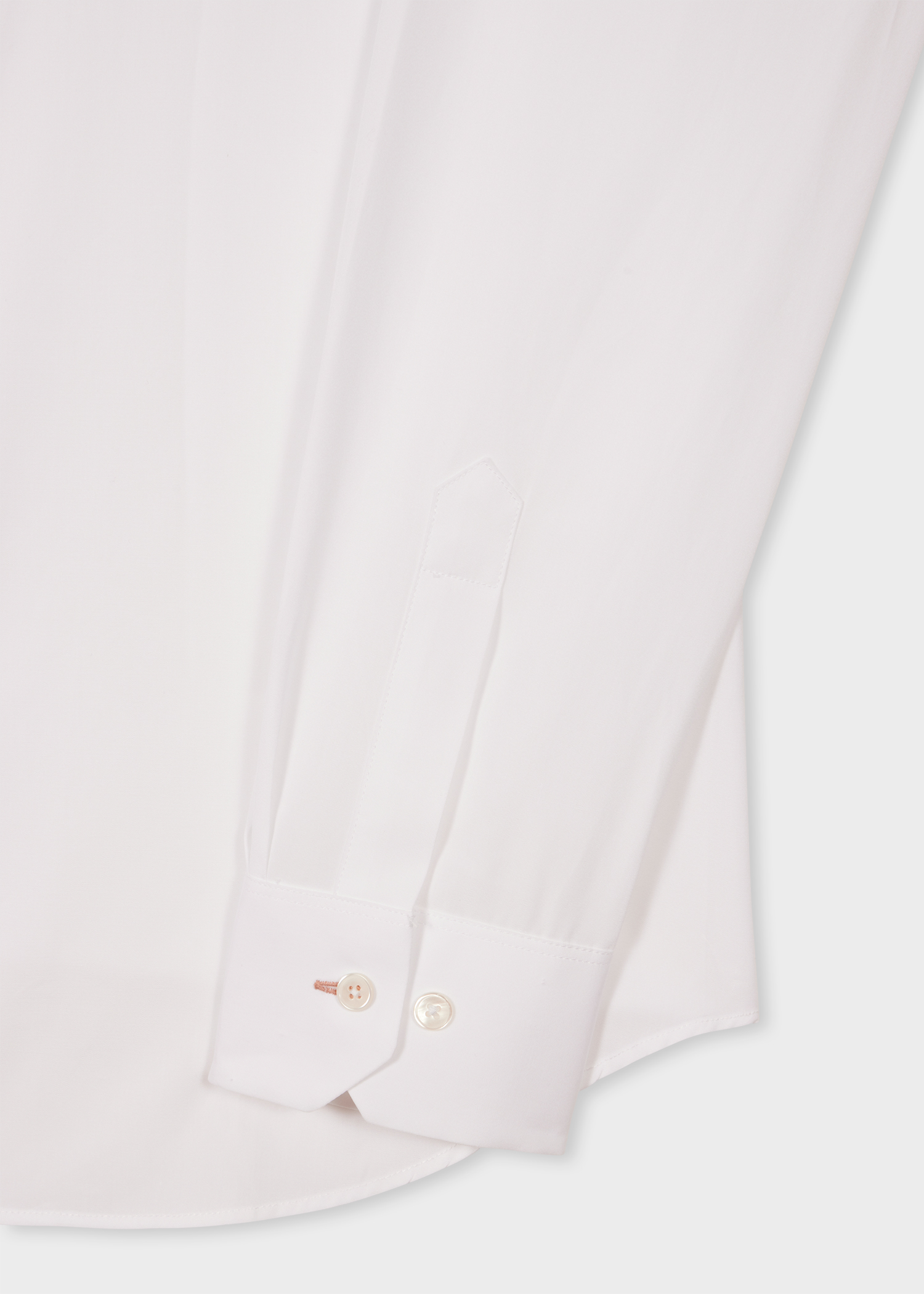 Men's Slim-Fit White Cotton Cutaway Collar Shirt