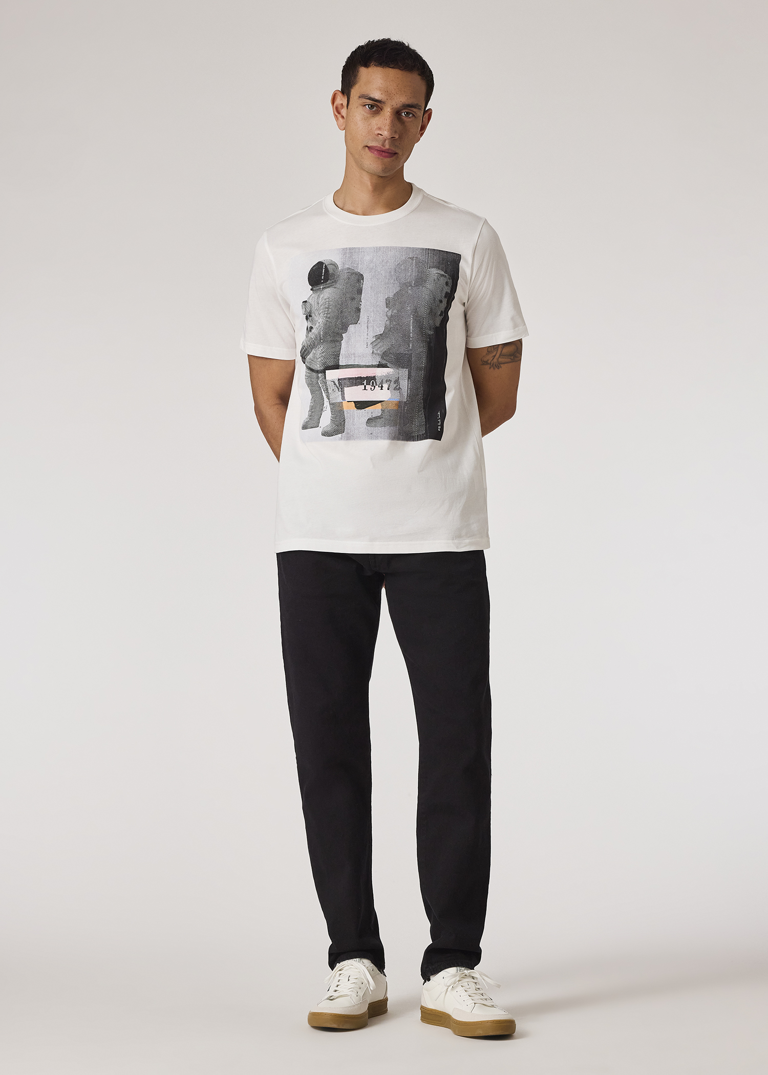 Men's White 'Astronaut' Print T-Shirt