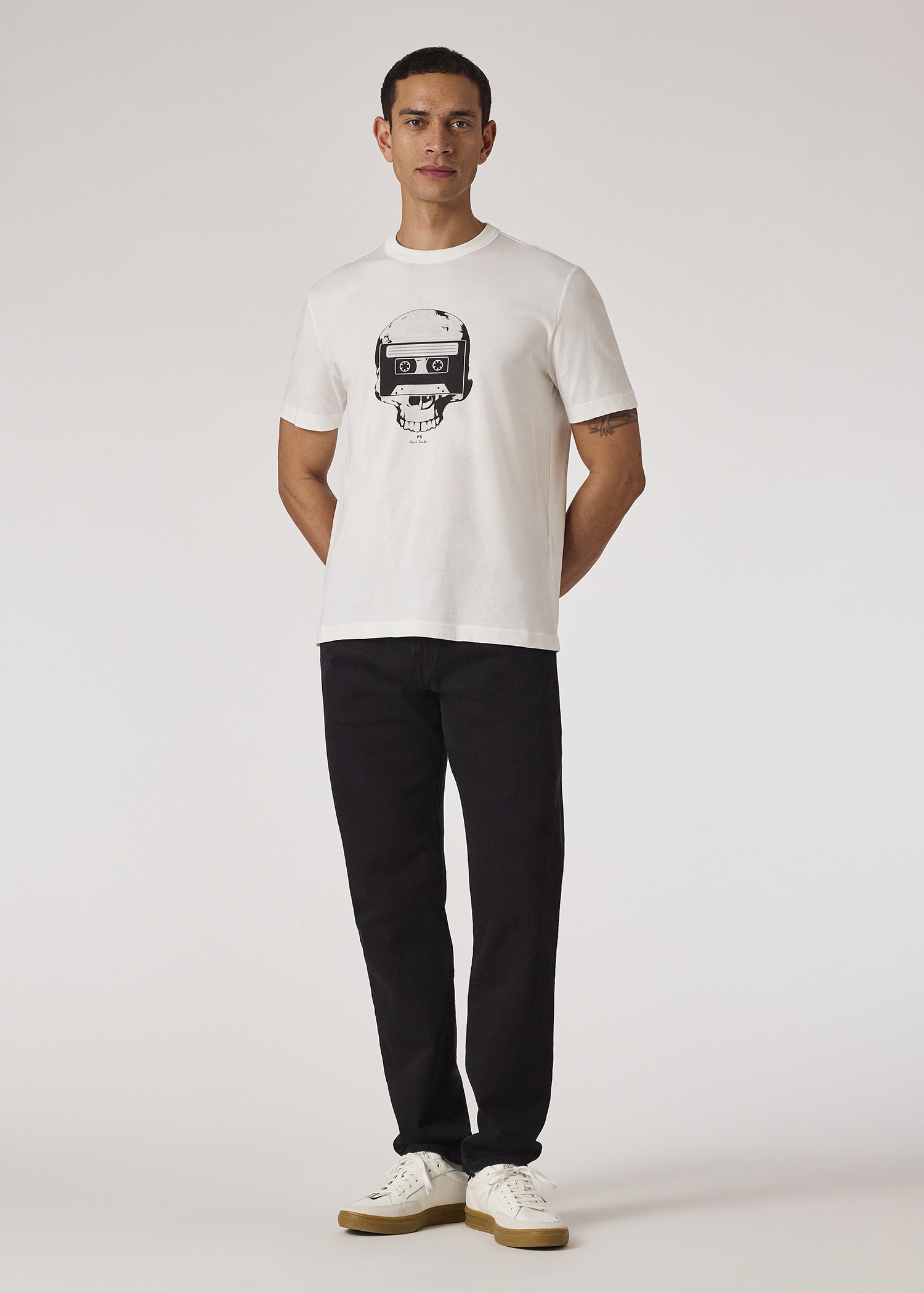 【関税込み】PS by Paul Smith ホワイト Skull Square Tシャツ Men's White 'Skull Square' T-Shirt