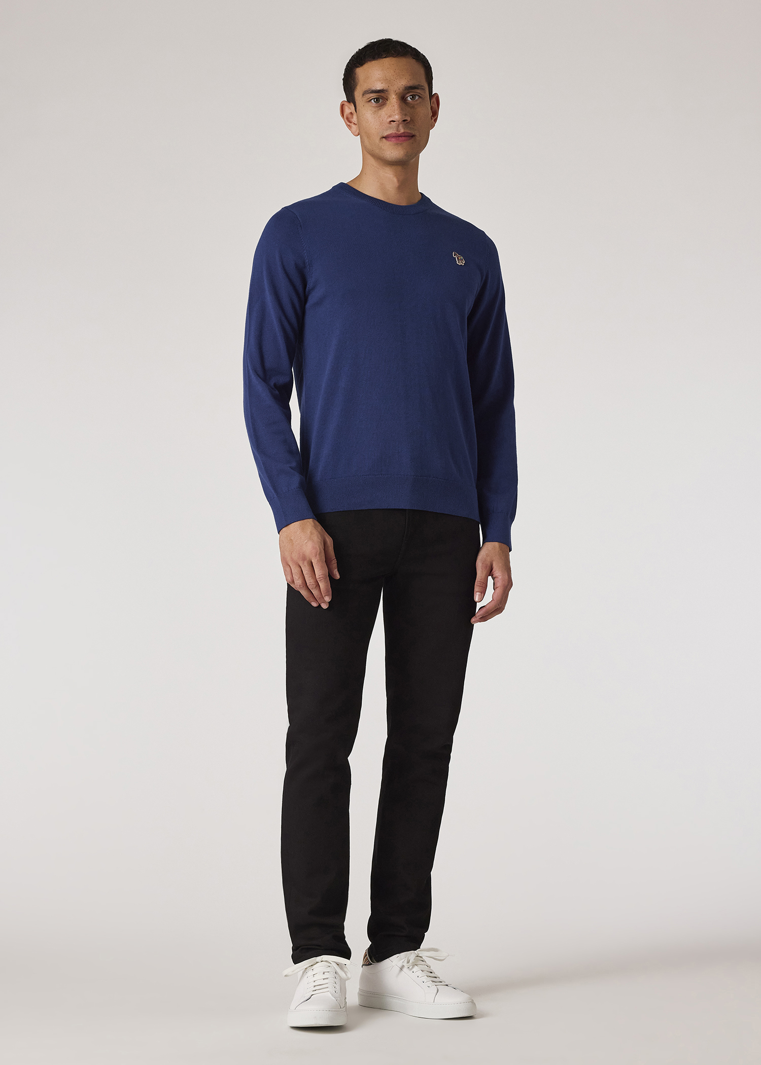 Paul Smith M2R360RKZEBRA49 関税送料込 Men's Navy Organic Cotton Zebra Logo Sweater