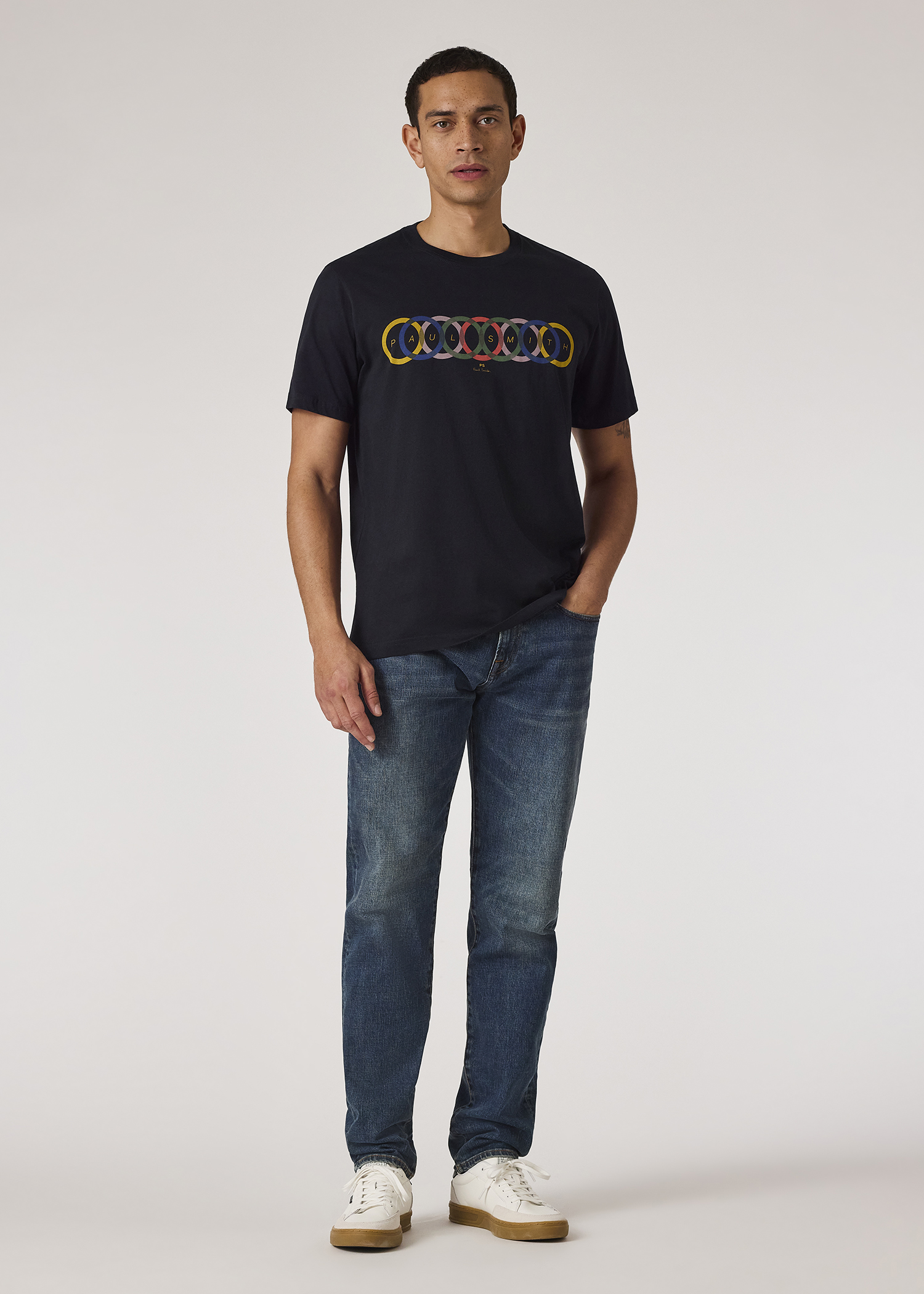 Paul Smith｜ (M2R 204Z PP4816 49) Men's Black Zebra Logo Print T-Shirt