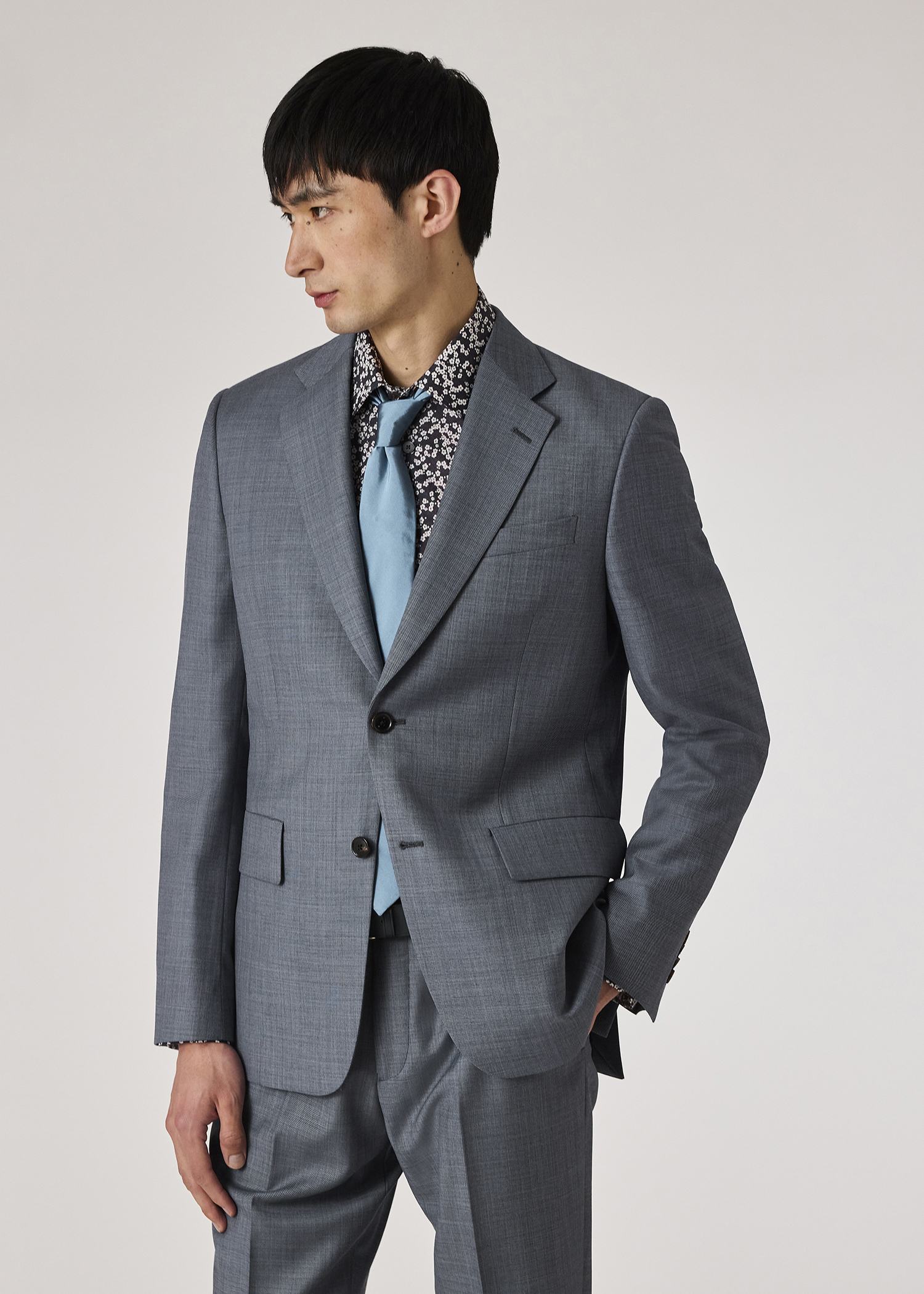 Men's Tailored-Fit Dark Purple 'Liberty Floral' Print Shirt