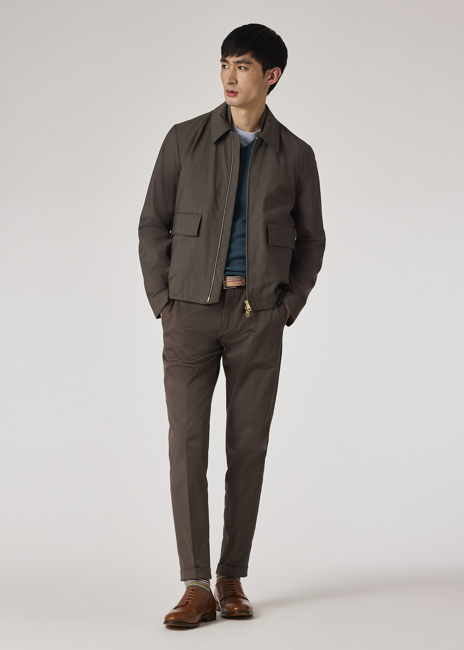 Slim-Fit Dark Grey Cotton-Stretch Chinos