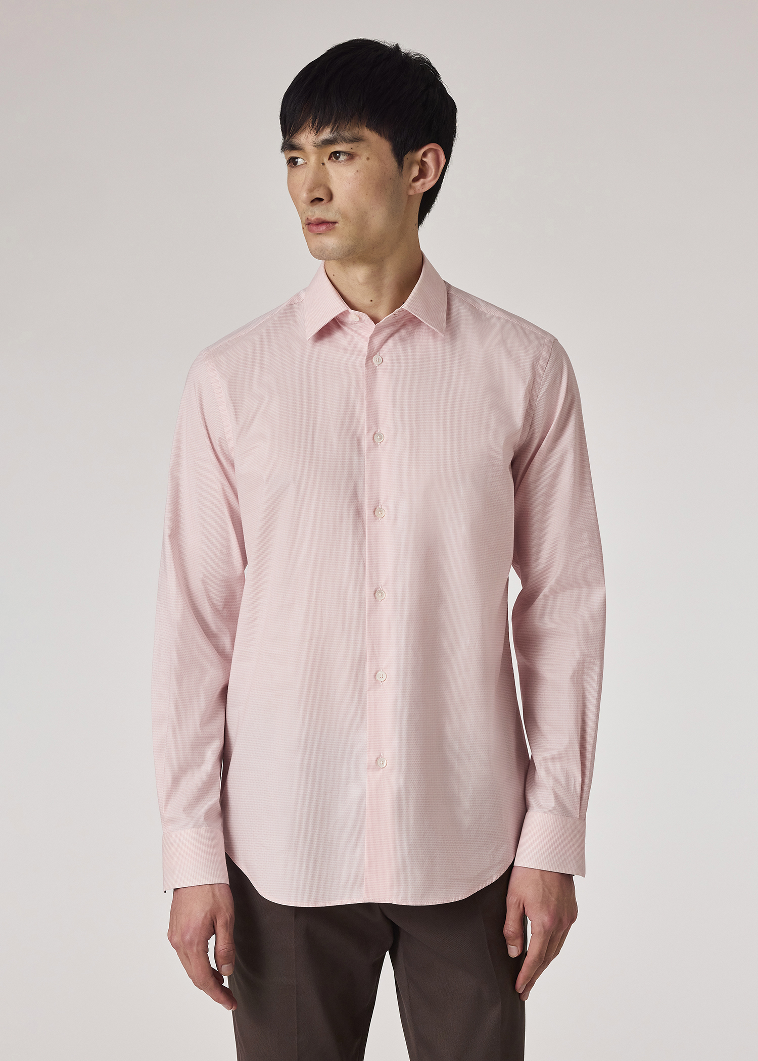 Men's Tailored-Fit Lilac Dobby Stripe Easy Care Shirt