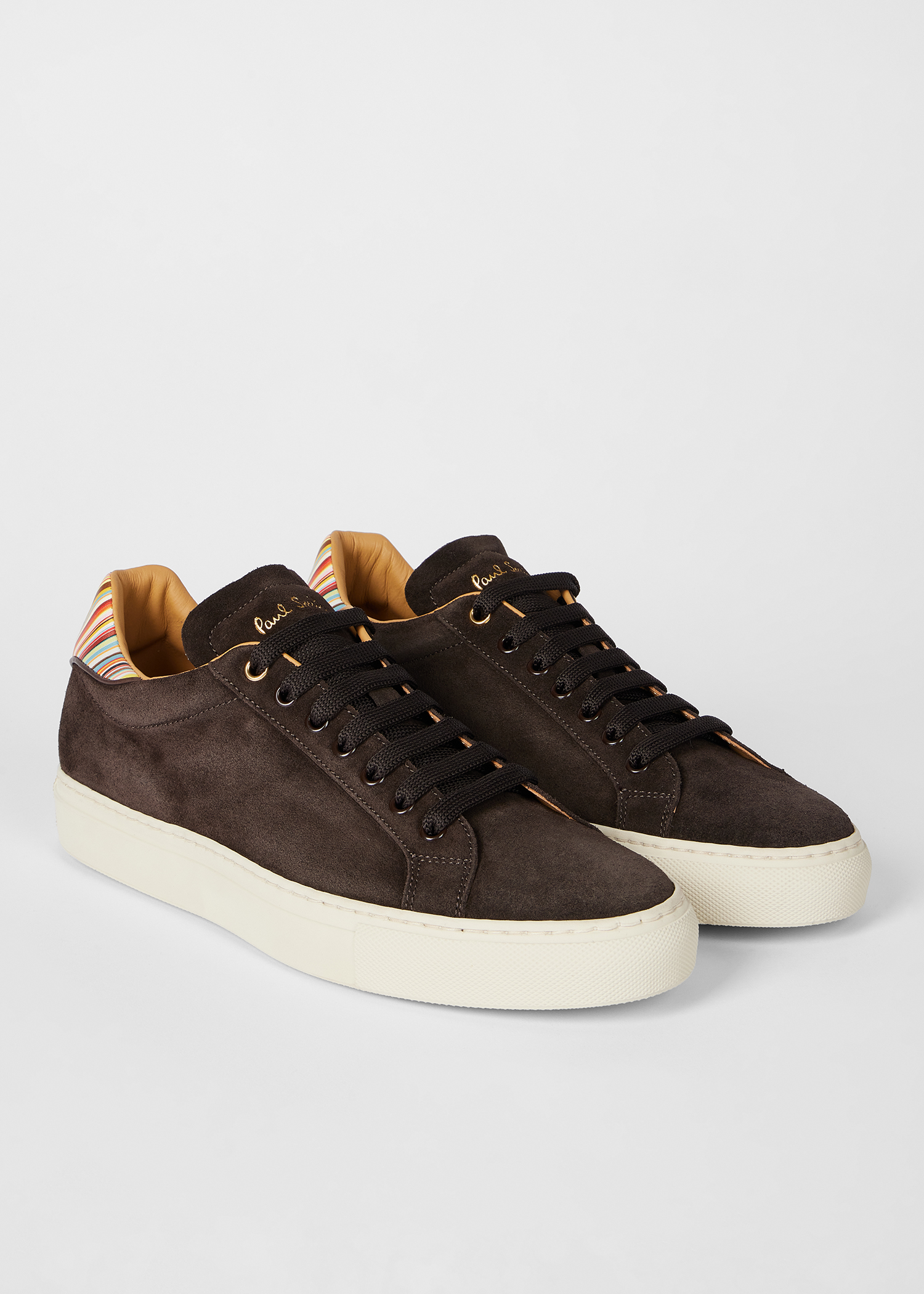 スニーカー PAUL SMITH Men Sneakers Brown M1SBCK32PSUE 69 Men's Chocolate Brown Suede 'Beck' Trainers With 'Signature