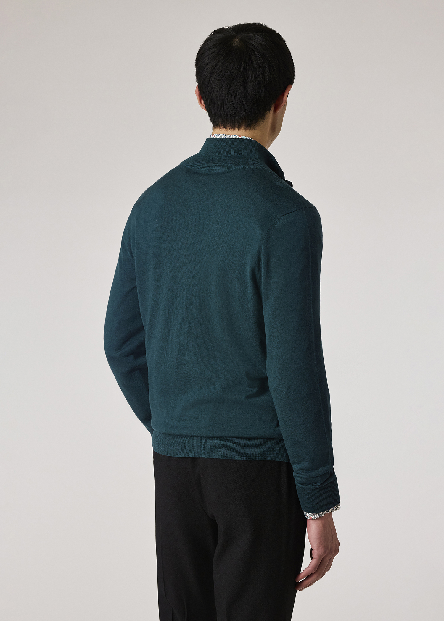 パーカー・フーディ Paul Smith Merino Wool Jersey Men's Burgundy Organic Cotton Logo Half-Zip Sweatshirt