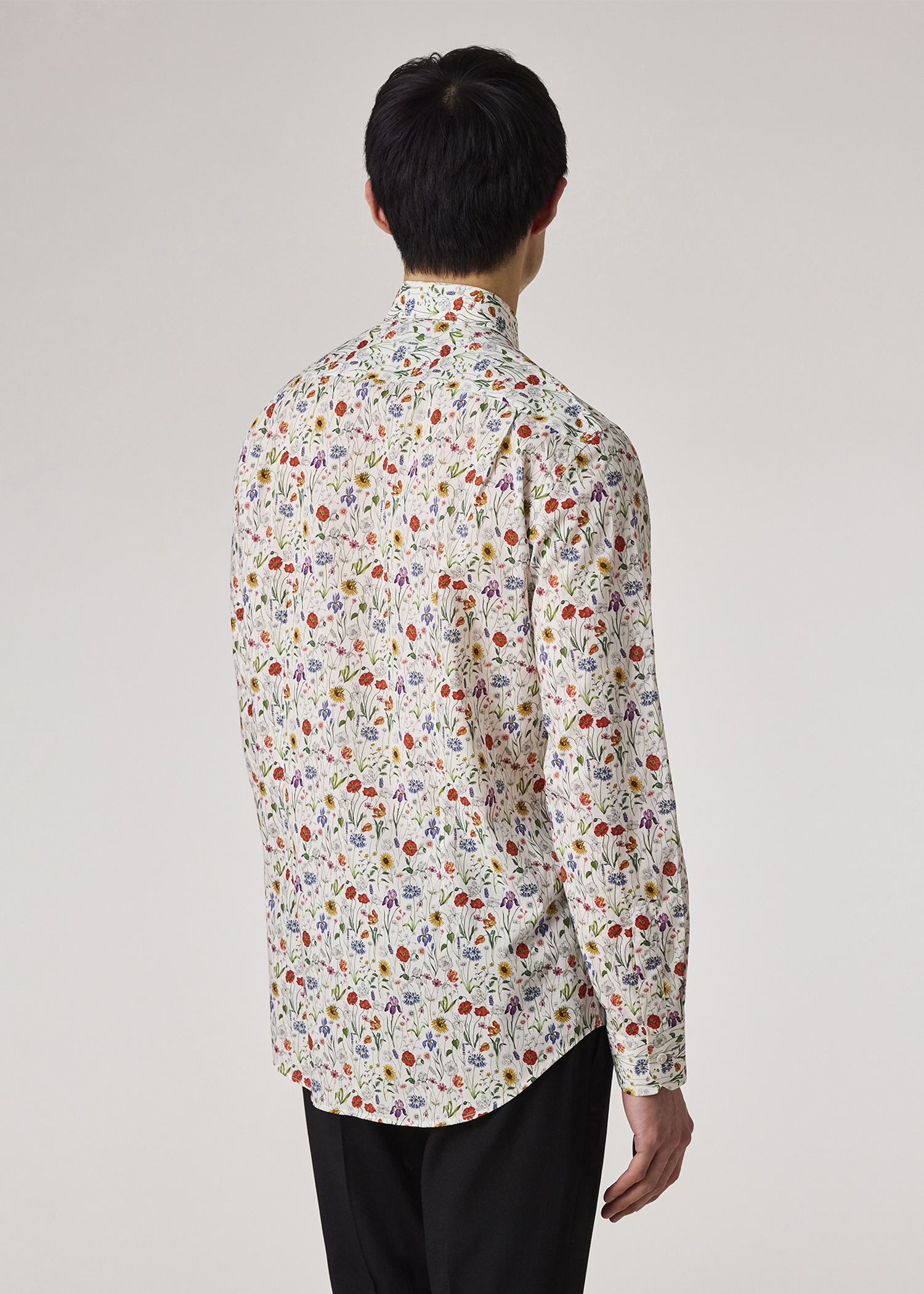 店舗良い Tailored-Fit Men's White Shirt Print Floral' 'Liberty トップス