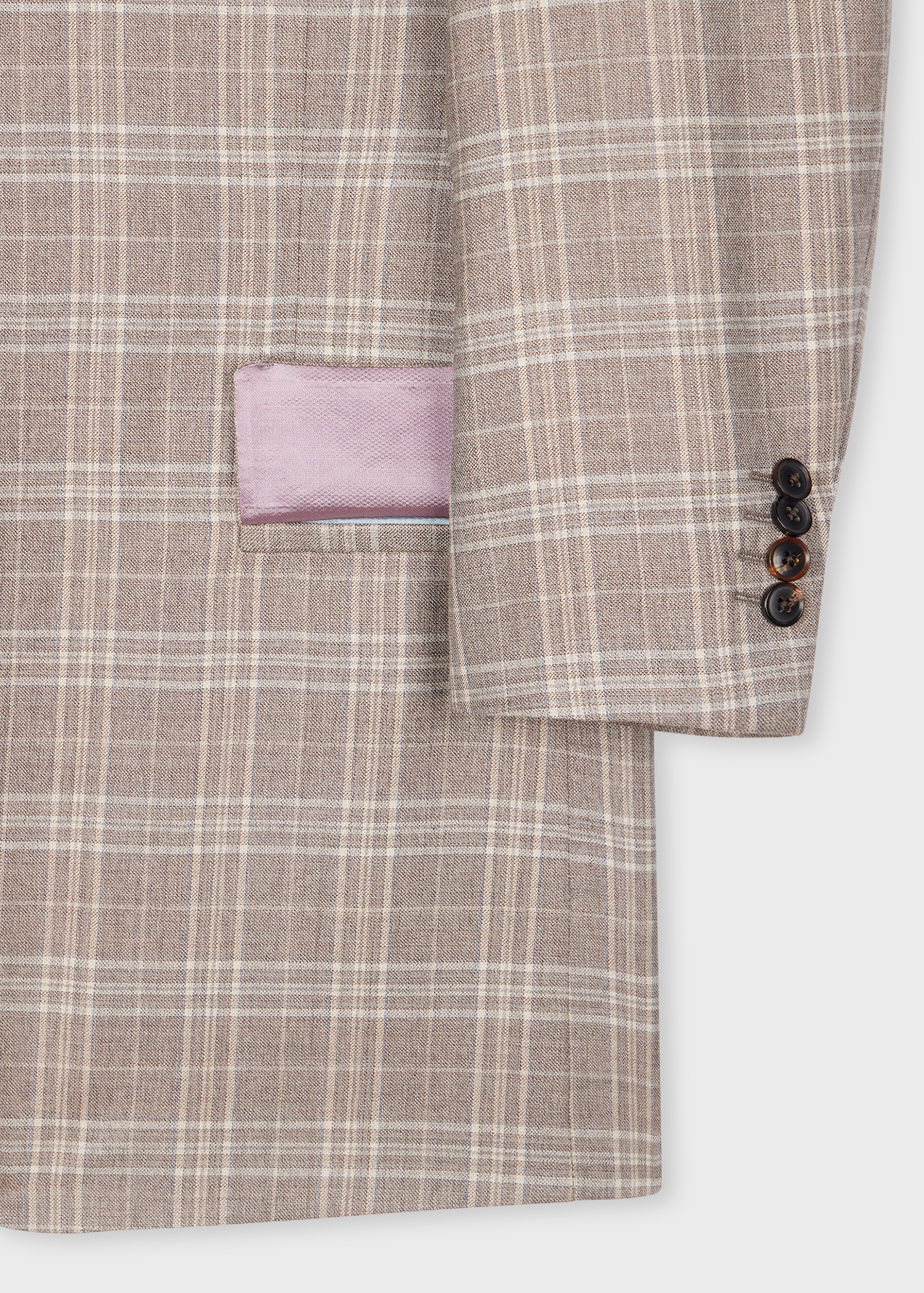 Tailored-Fit Grey Check Buggy Lined Wool Blazer