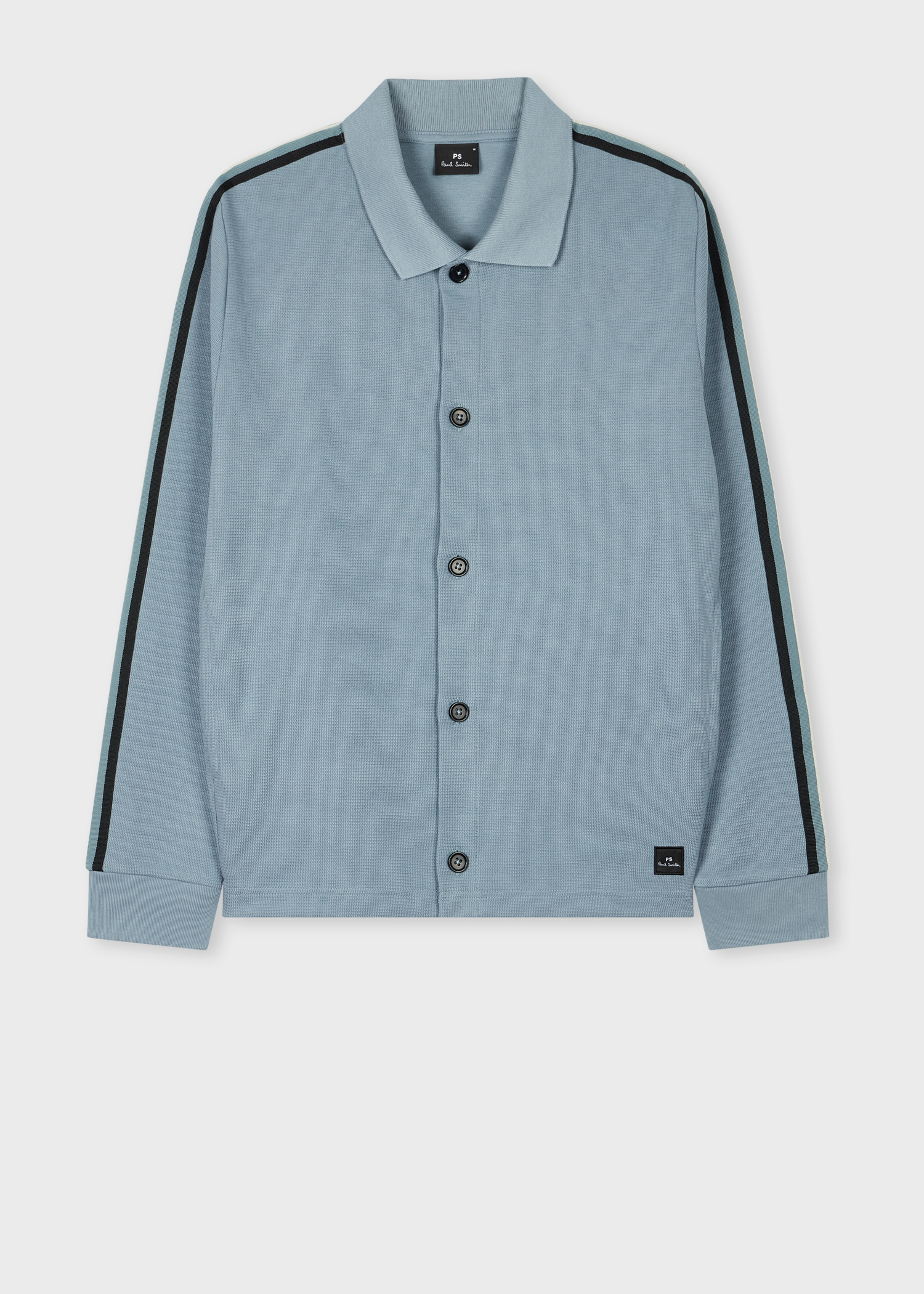 Men's Pale Blue Cotton-Blend Jersey Button Cardigan