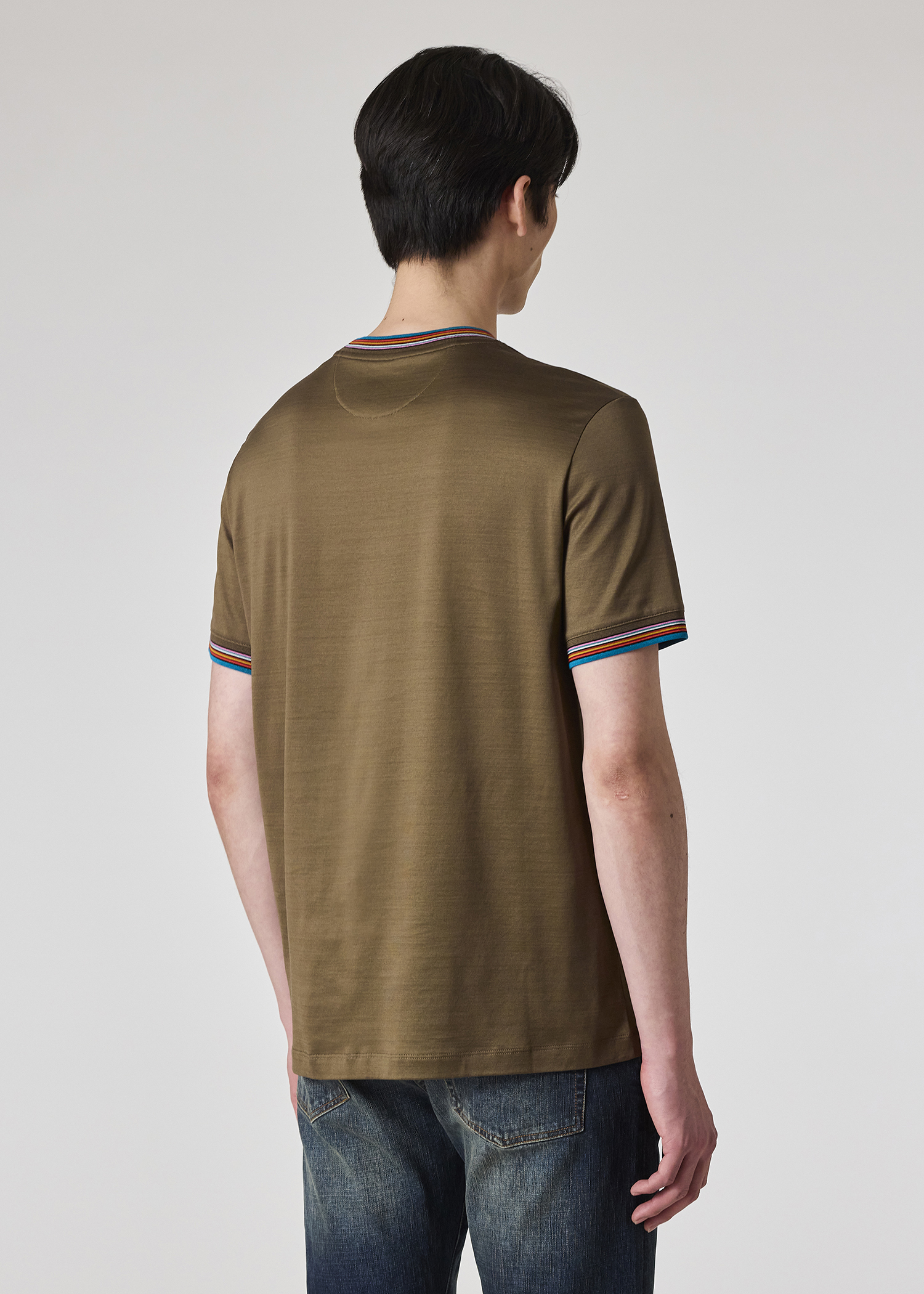 Tシャツ・カットソー Paul Smith Paul Smith Cotton T-Shirt (M1R112Y M00088 79) Men's Yellow Ochre Organic Cotton Zebra Logo T-Shirt