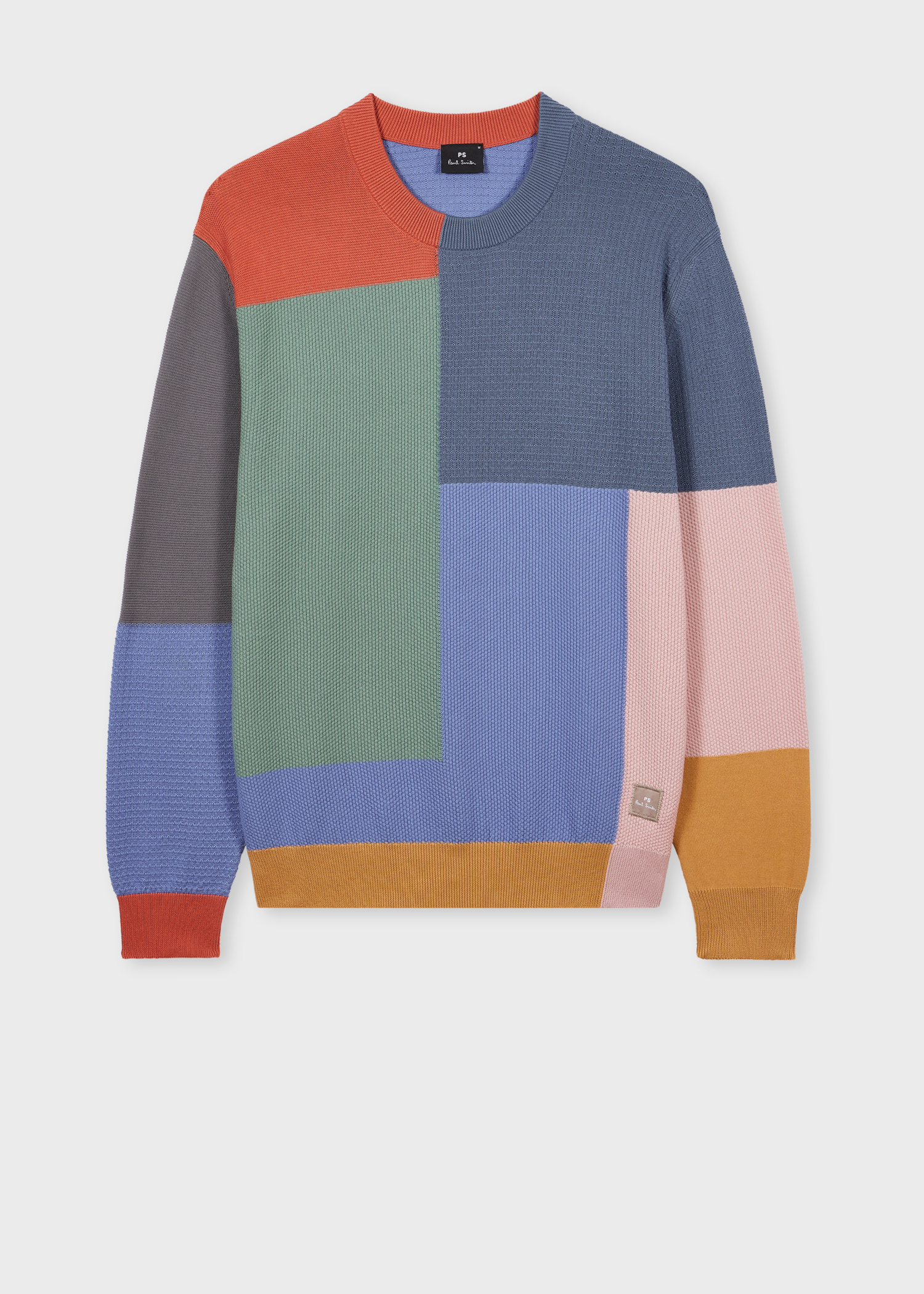 Men's Colour-Block Textured-Cotton Sweater