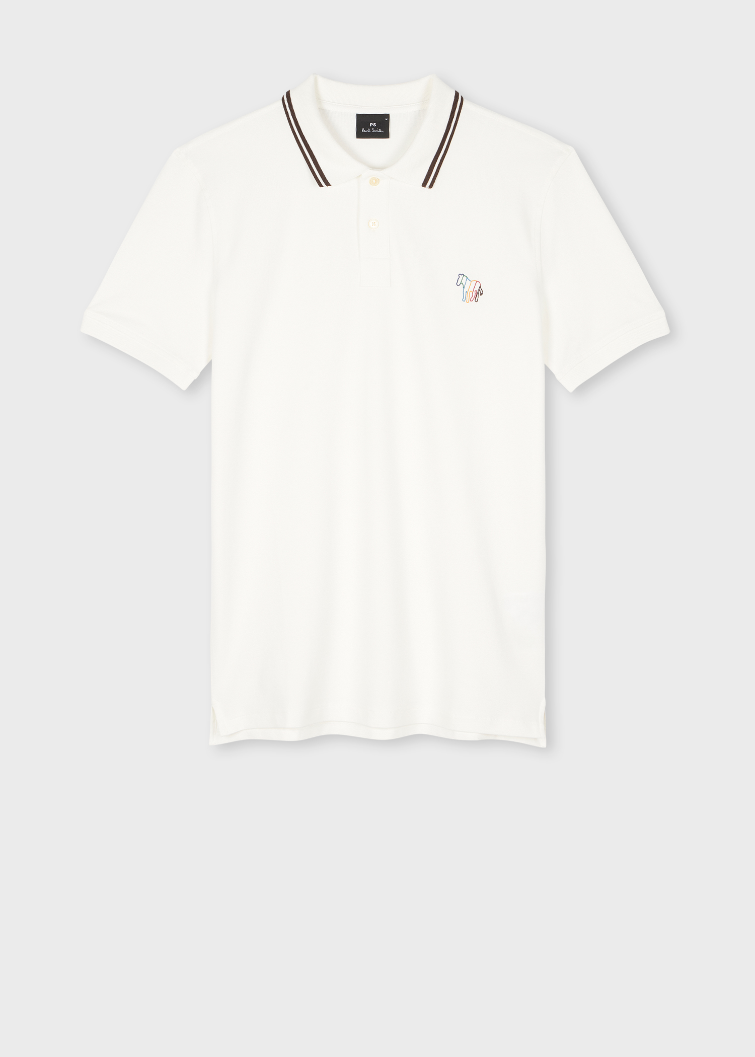 Tシャツ・カットソー Paul Smith SS25 COTTON PIQUE POLO (M2R 151LE P21511 35) Men's Ecru Stretch-Cotton 'Broad Stripe Zebra' Polo Shirt