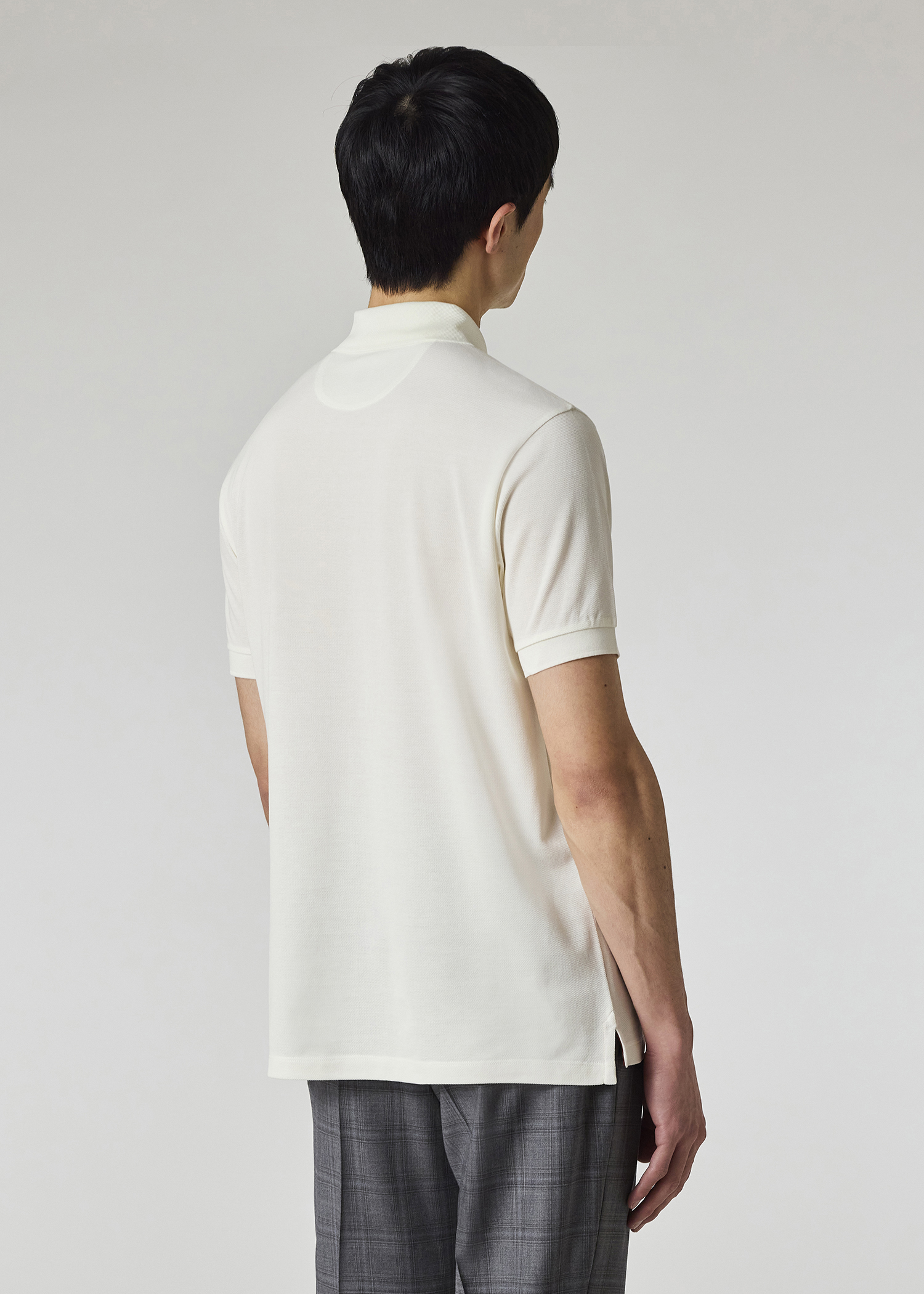 Men's White Cotton Signature Logo Polo Shirt