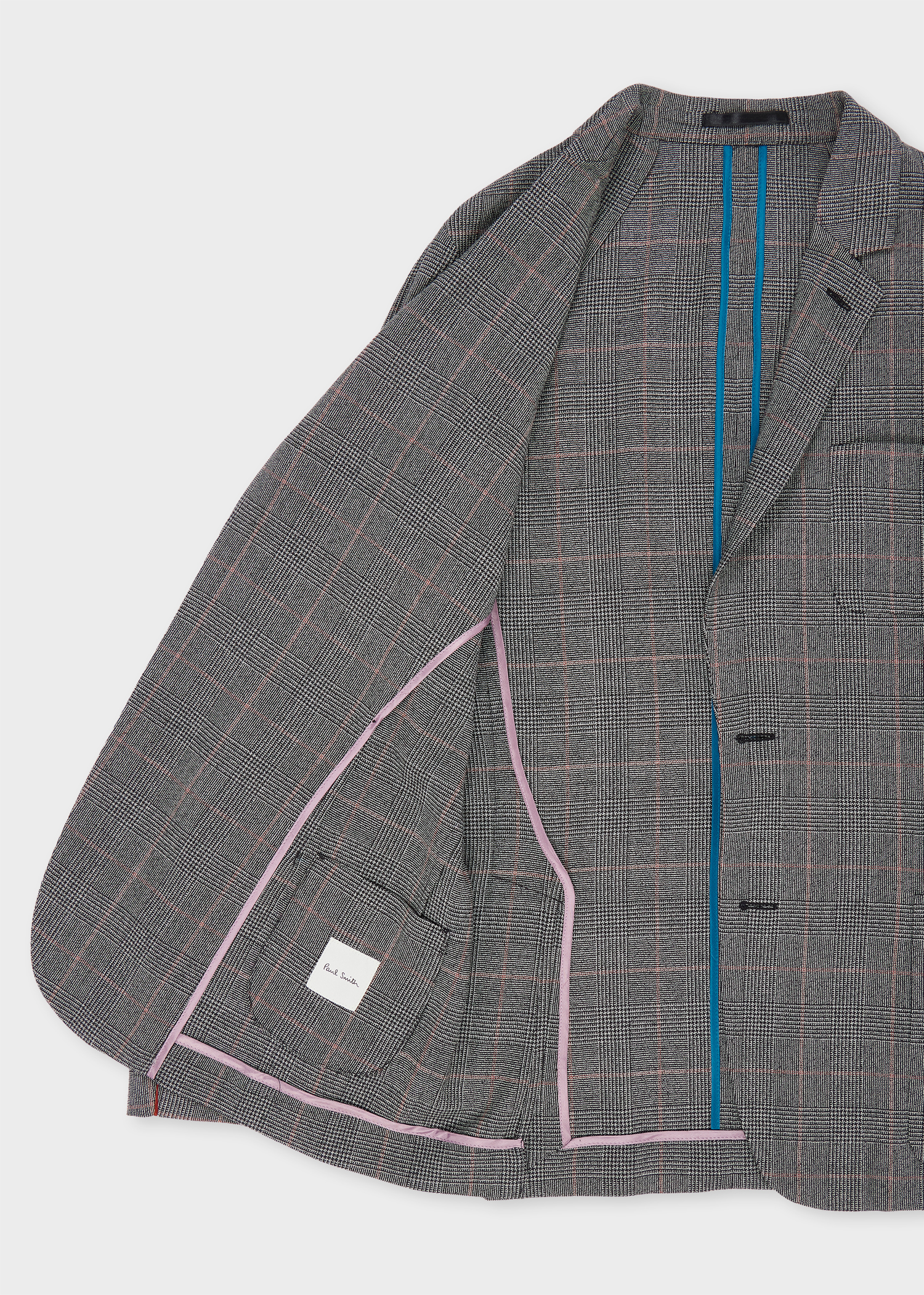 Grey Check Wool Unlined Blazer