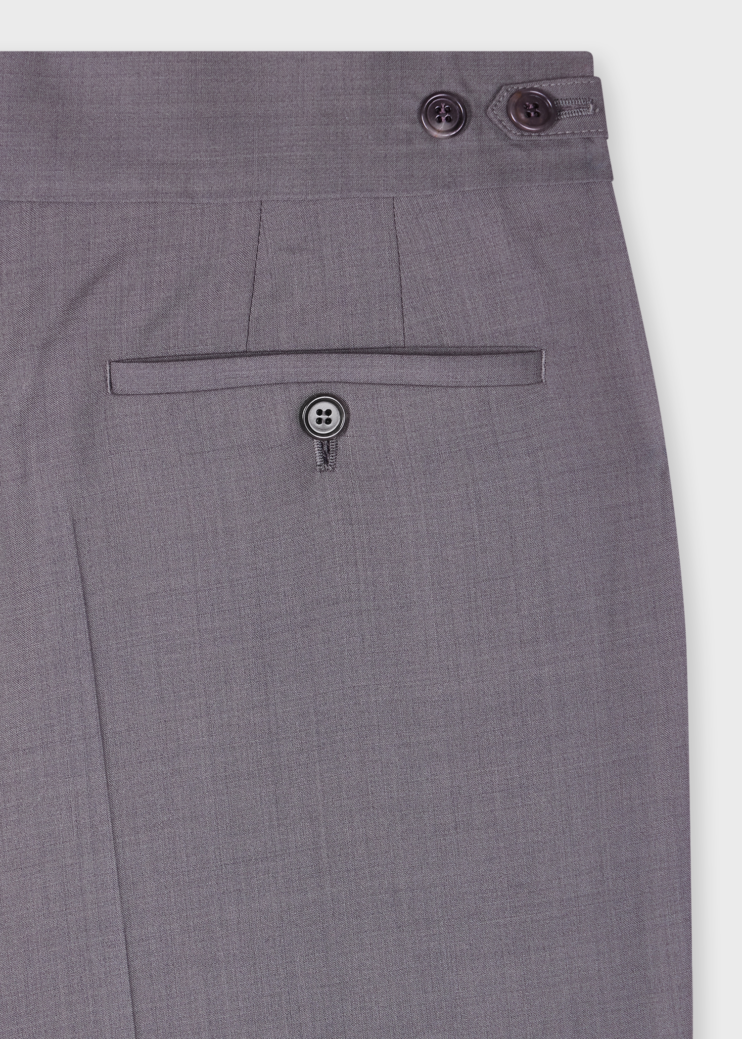 Lavender Overdyed Melange Wool Pleated Trousers