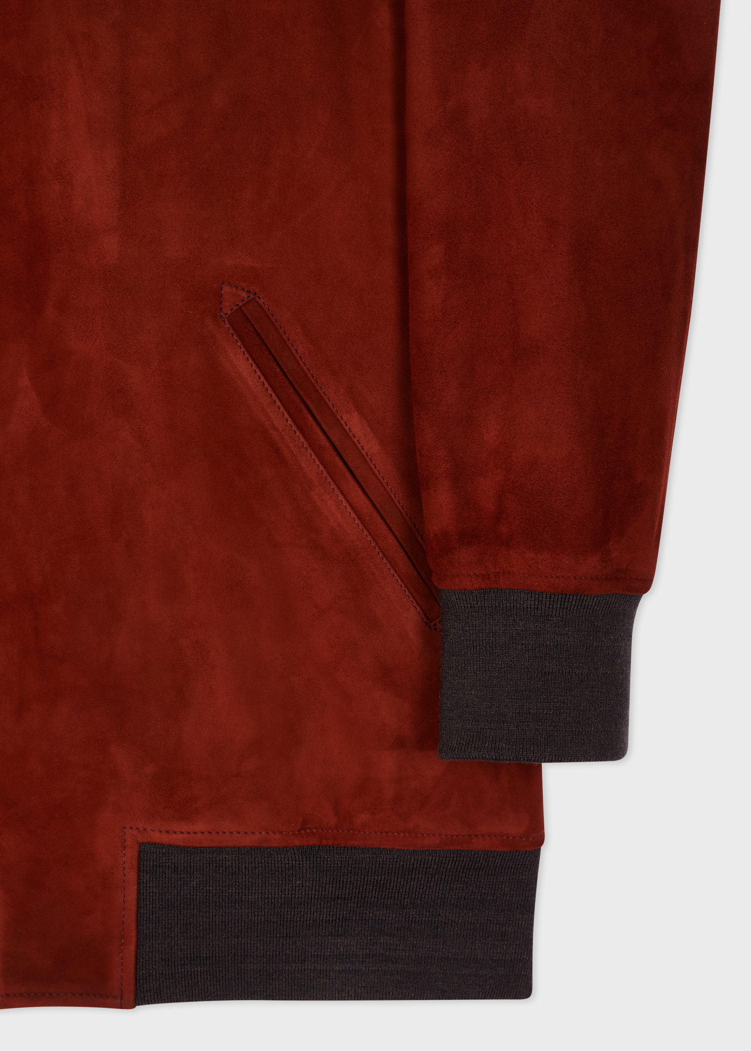 Men's Cherry Red Suede Bomber Jacket