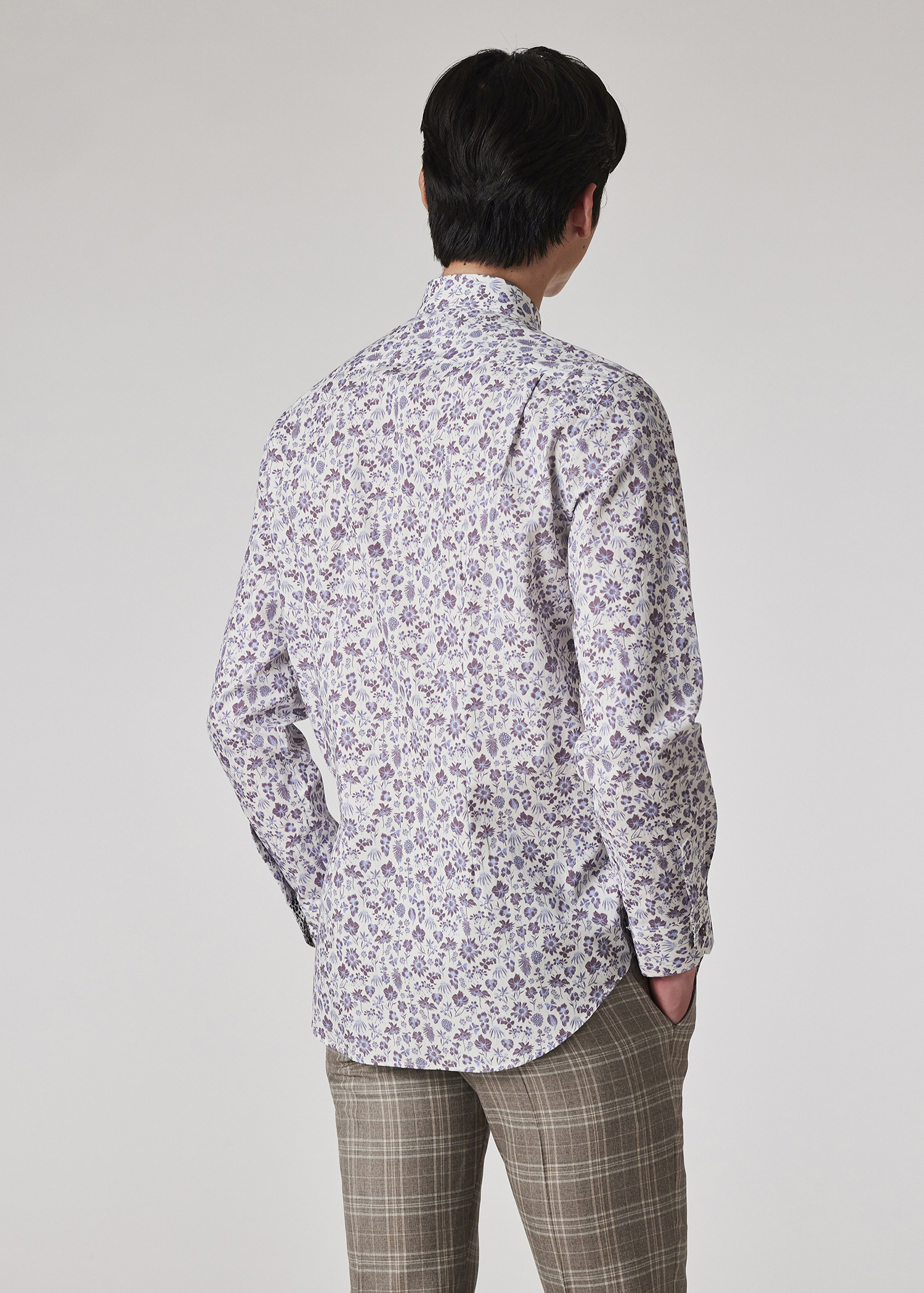 Men's Ink Black Tailored-Fit 'Pencil Floral' Shirt Paul Smith