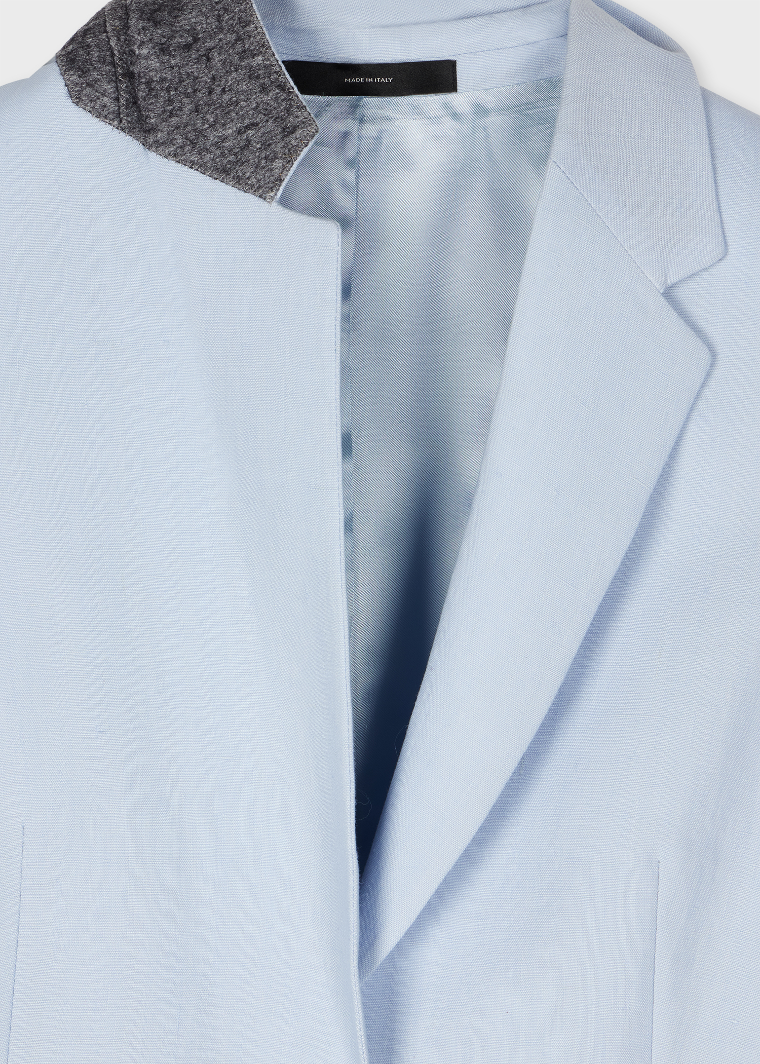 Women's Pale Blue Linen One-Button Blazer
