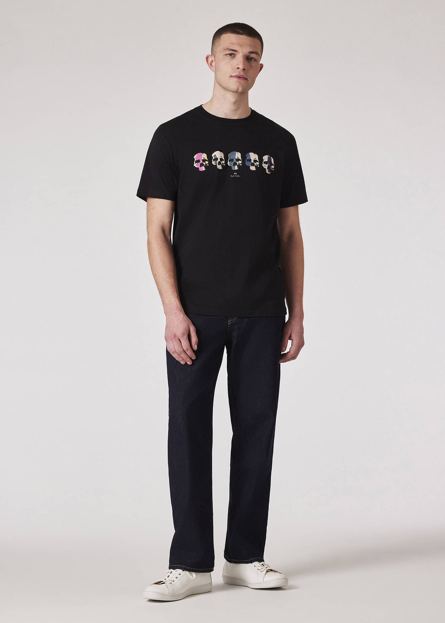 Men's Black 'Skulls' Print T-Shirt