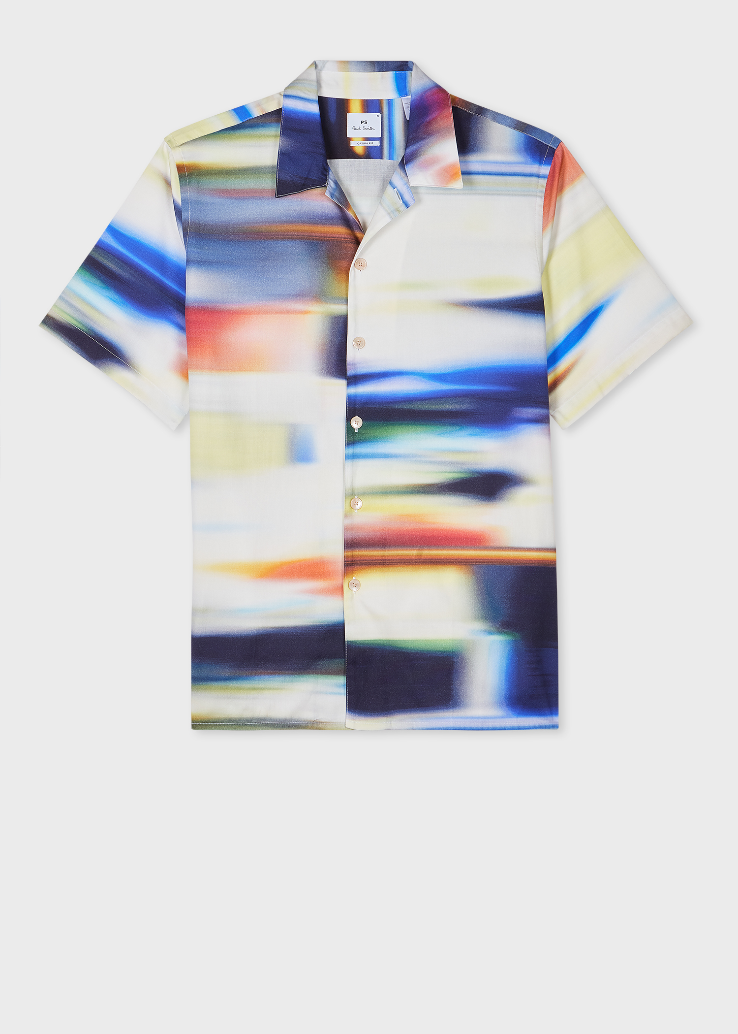 Lyocell and Cotton 'Motion Blur' Short-Sleeve Shirt