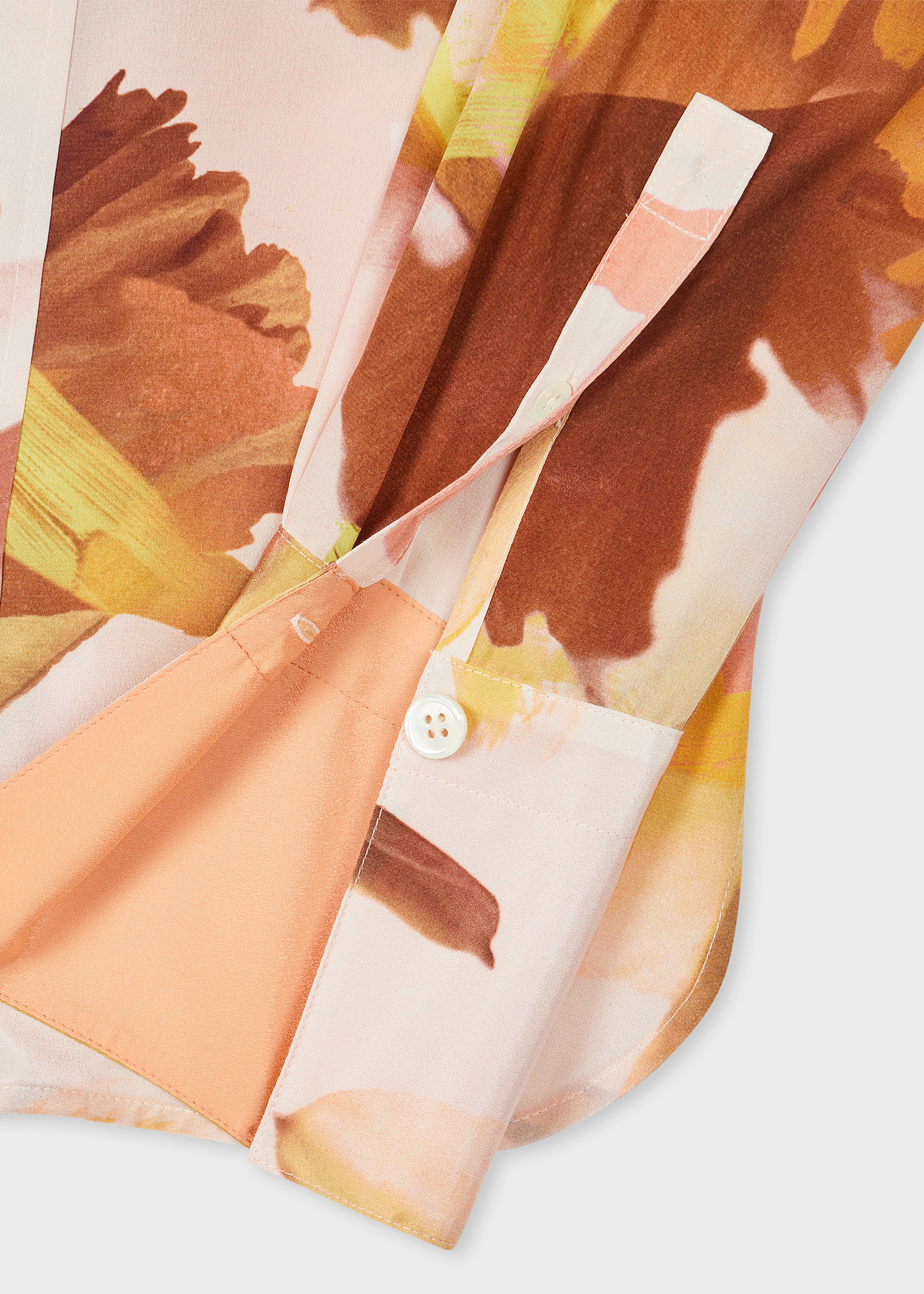 Women's Orange 'Floral Paint' Silk Shirt