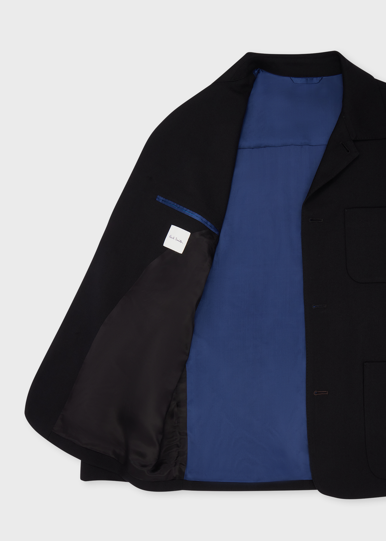 Men's Black Two-Ply Hopsack Wool Work Jacket