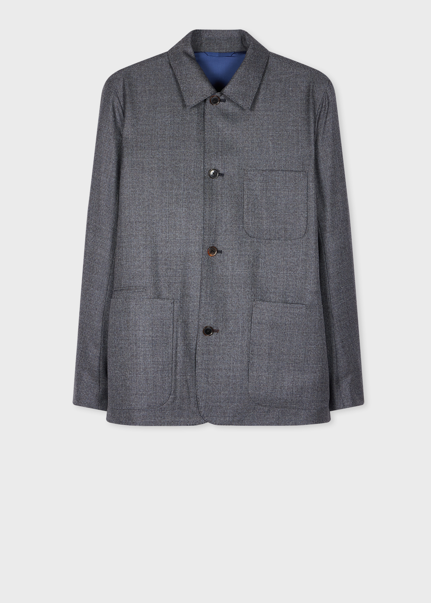 Men's Grey Check Wool Work Jacket
