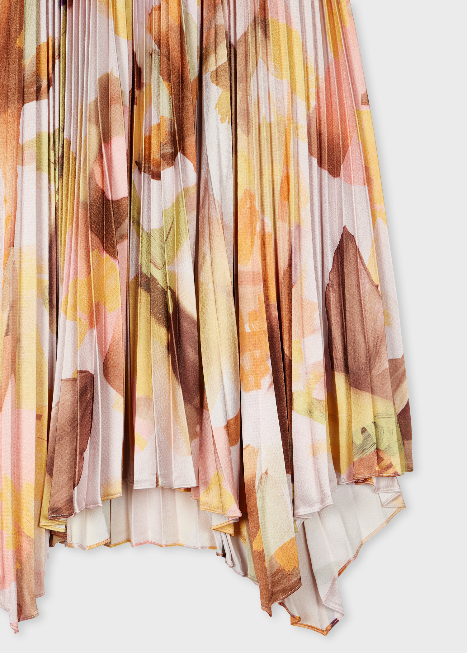 Women's Orange 'Floral Paint' Midi Skirt