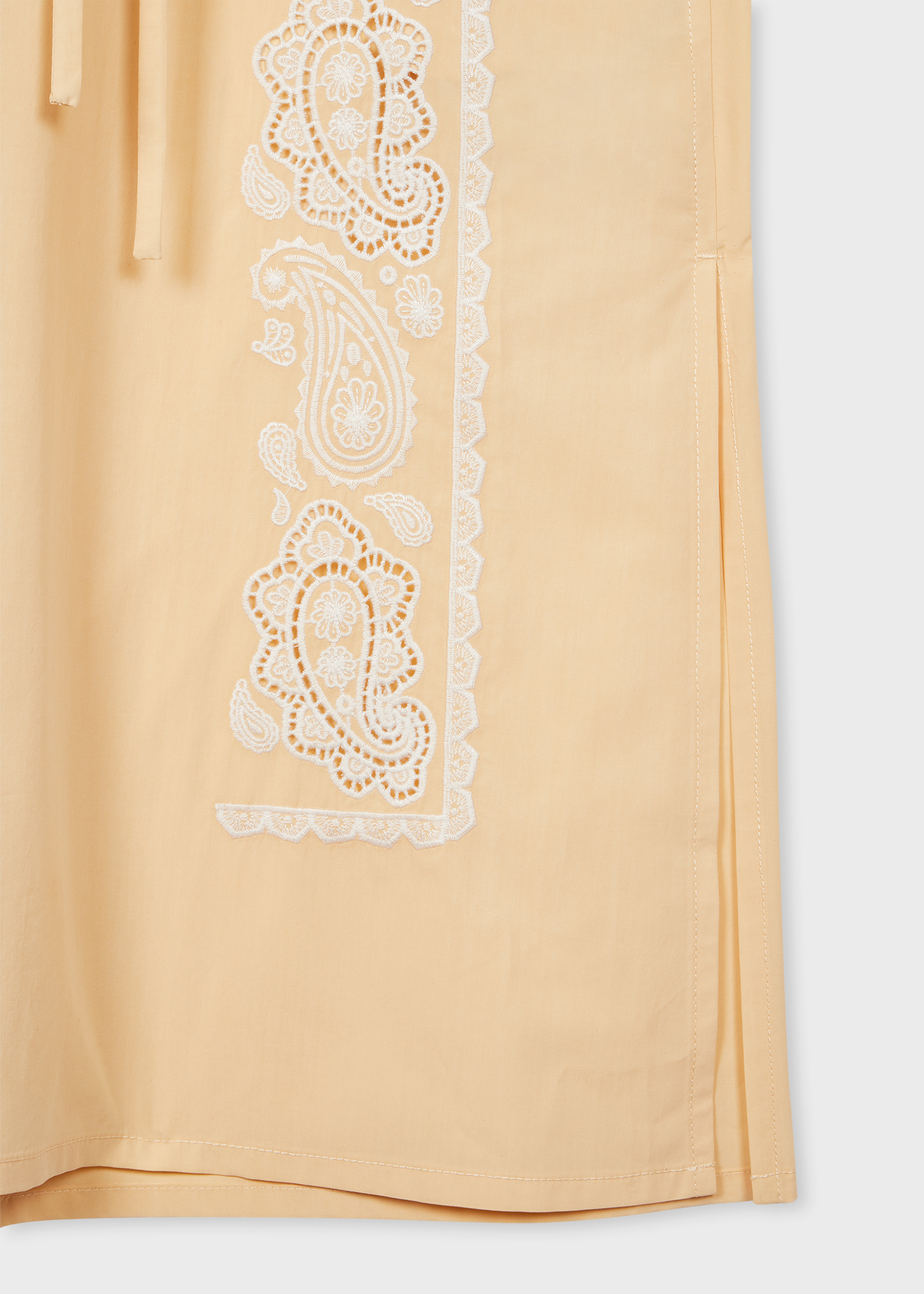 Women's Lemon Embroidered Cotton-Silk Midi Dress