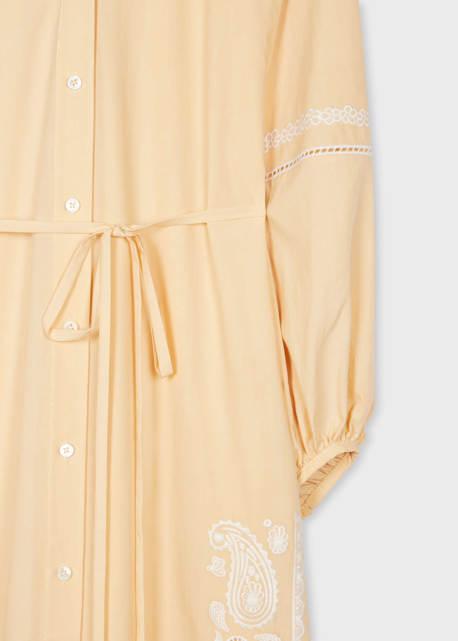 Women's Lemon Embroidered Cotton-Silk Midi Dress