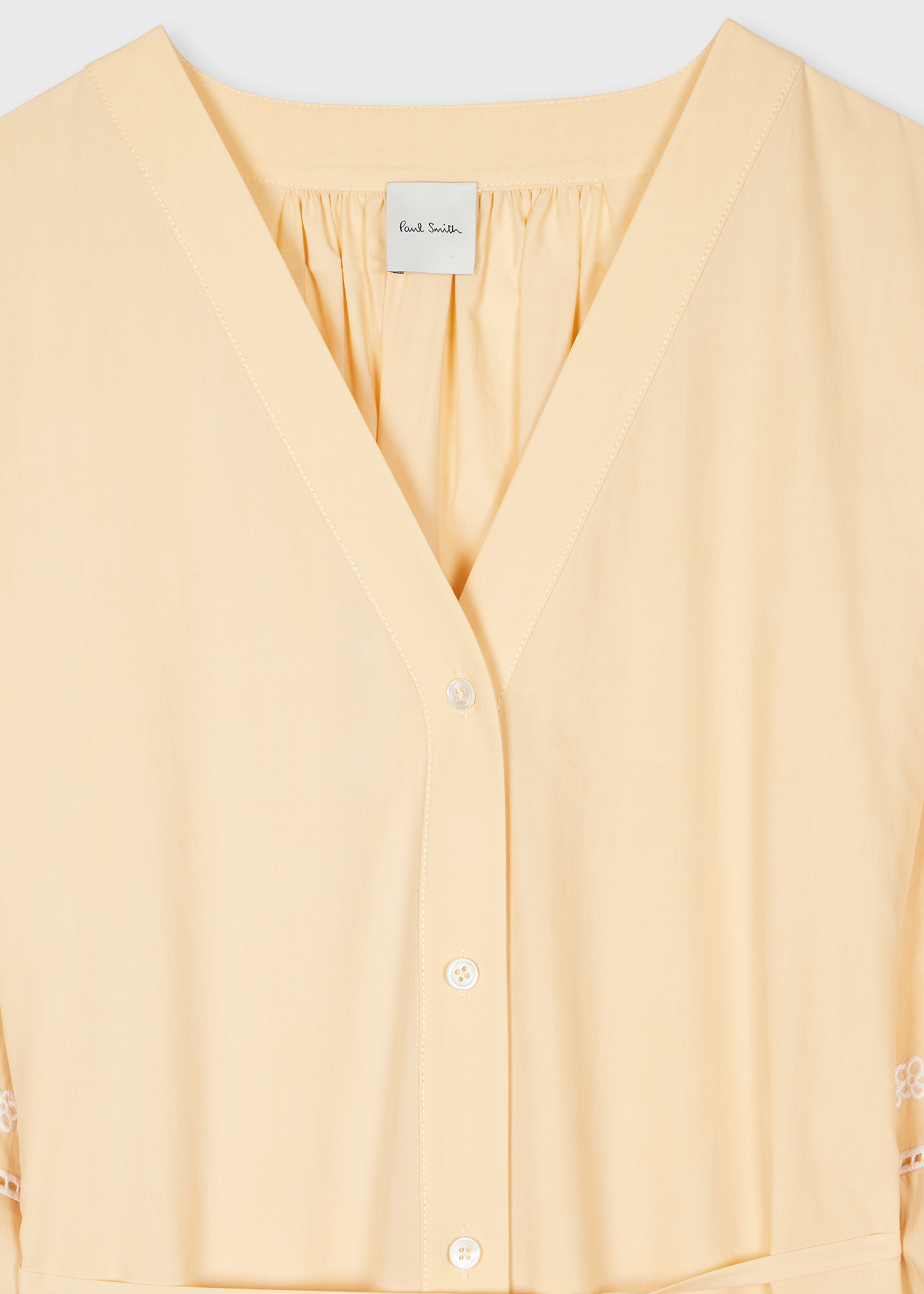 Women's Lemon Embroidered Cotton-Silk Midi Dress