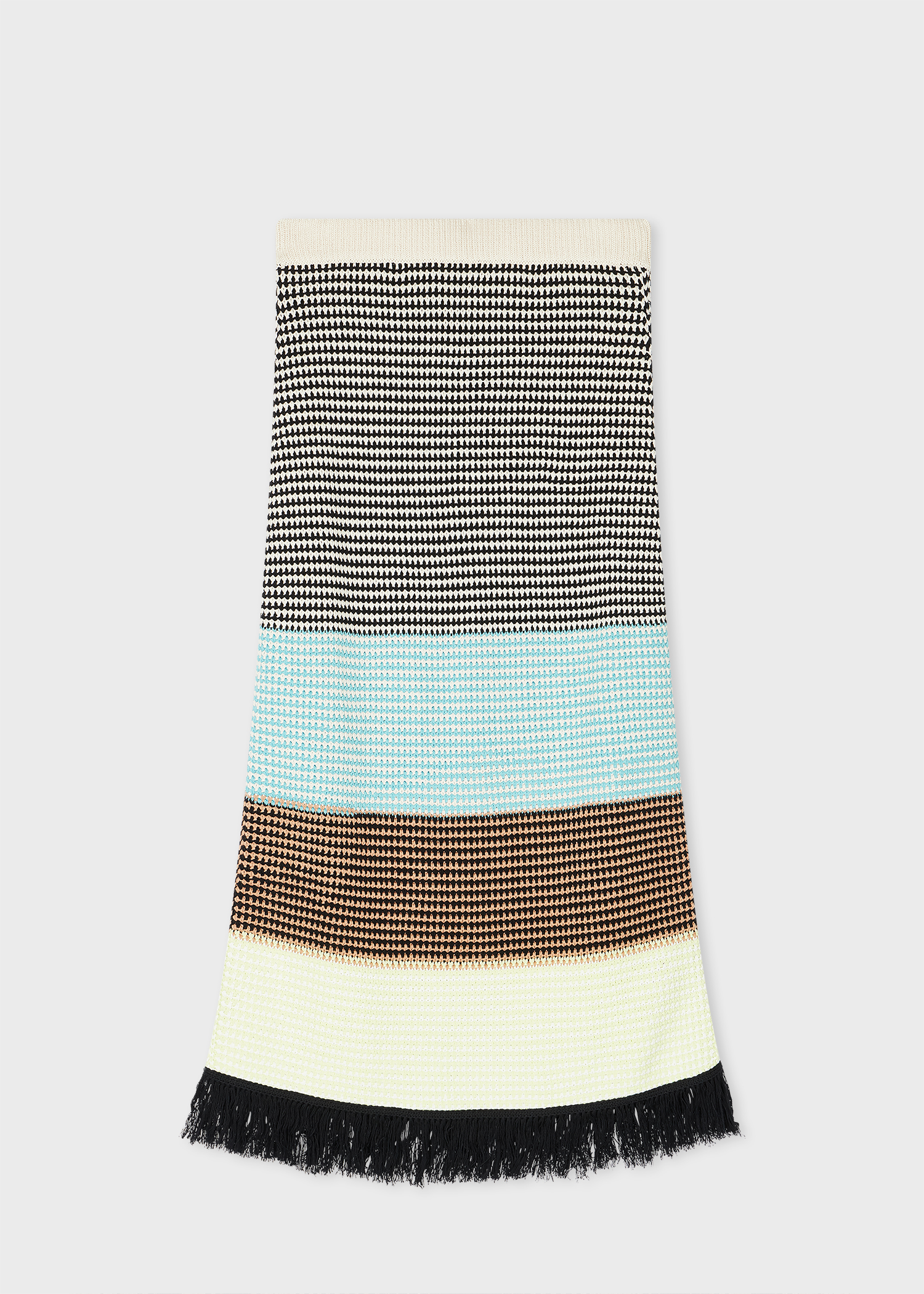 【関税&送料込】Paul Smith Cotton Skirt Women's Cotton Mixed Stripe Crochet Knitted Skirt