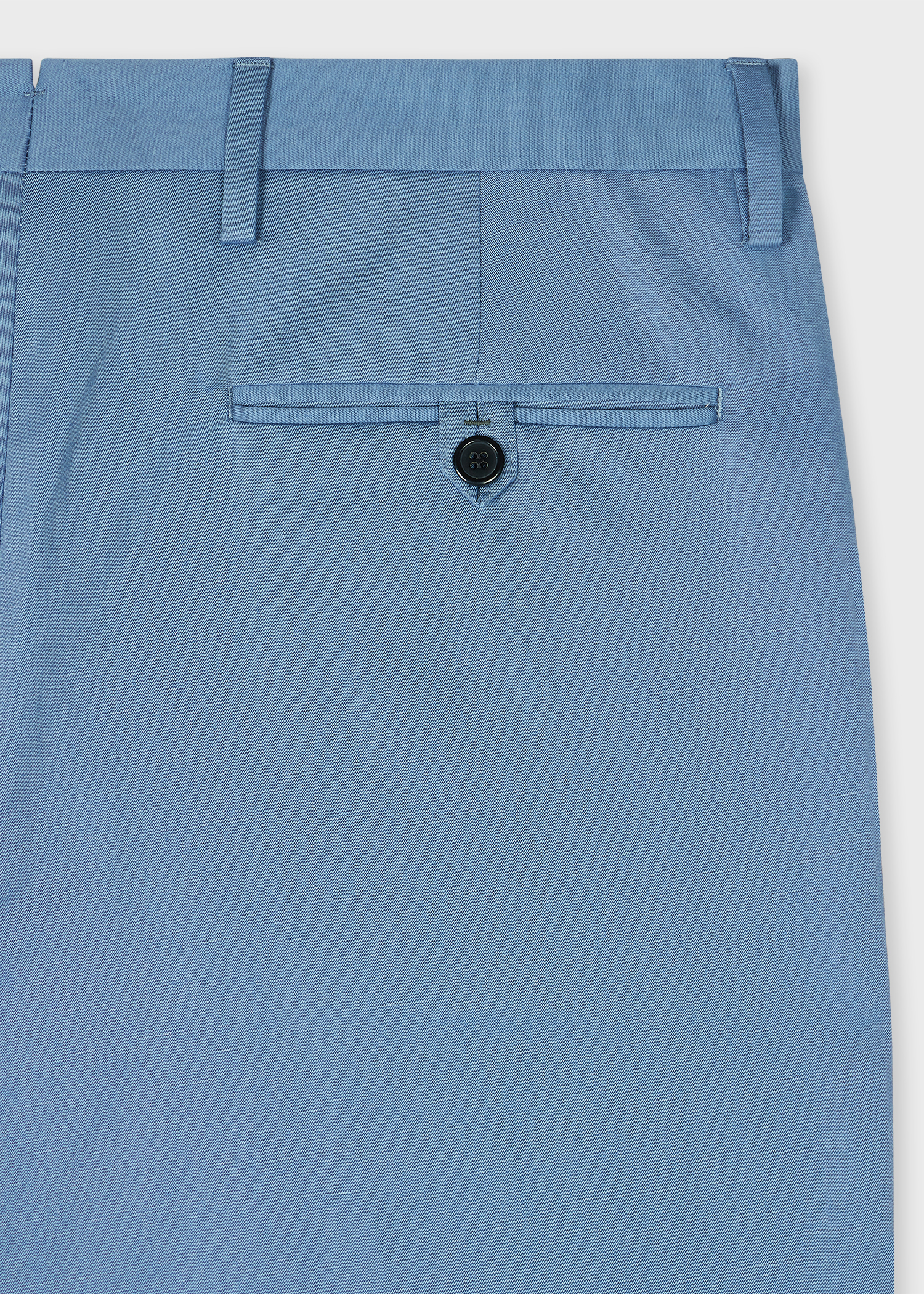 Blue Cotton-Linen Trousers