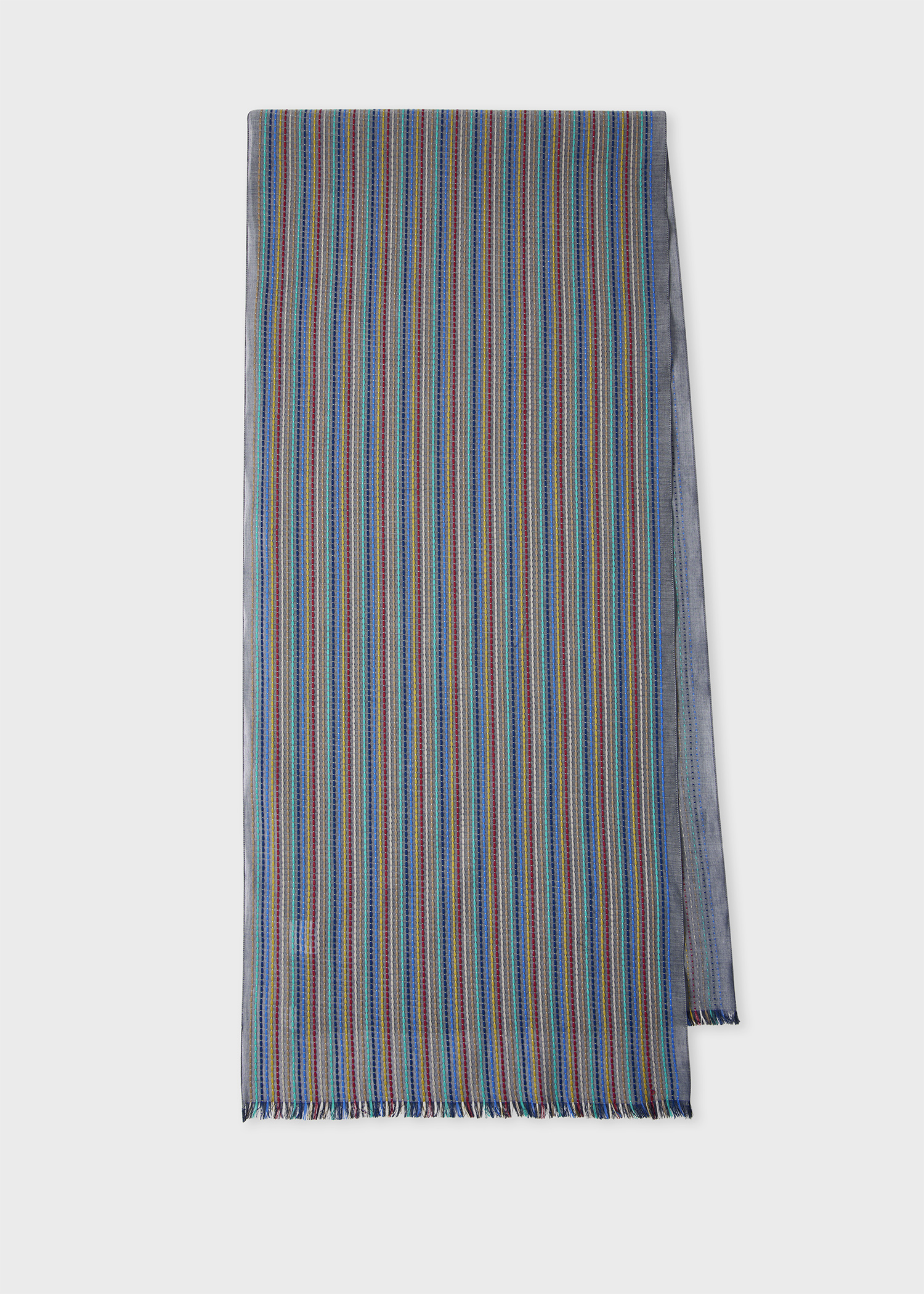 Blue 'Signature Stripe' Stitch Scarf