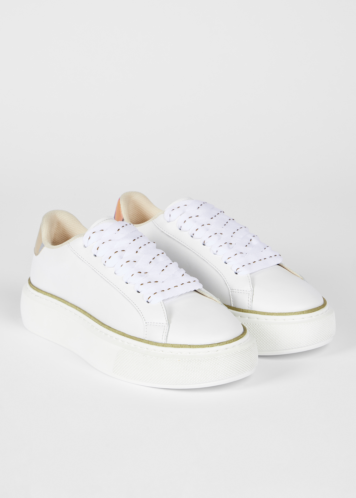 Women's White Leather 'Guppy' Platform Trainers