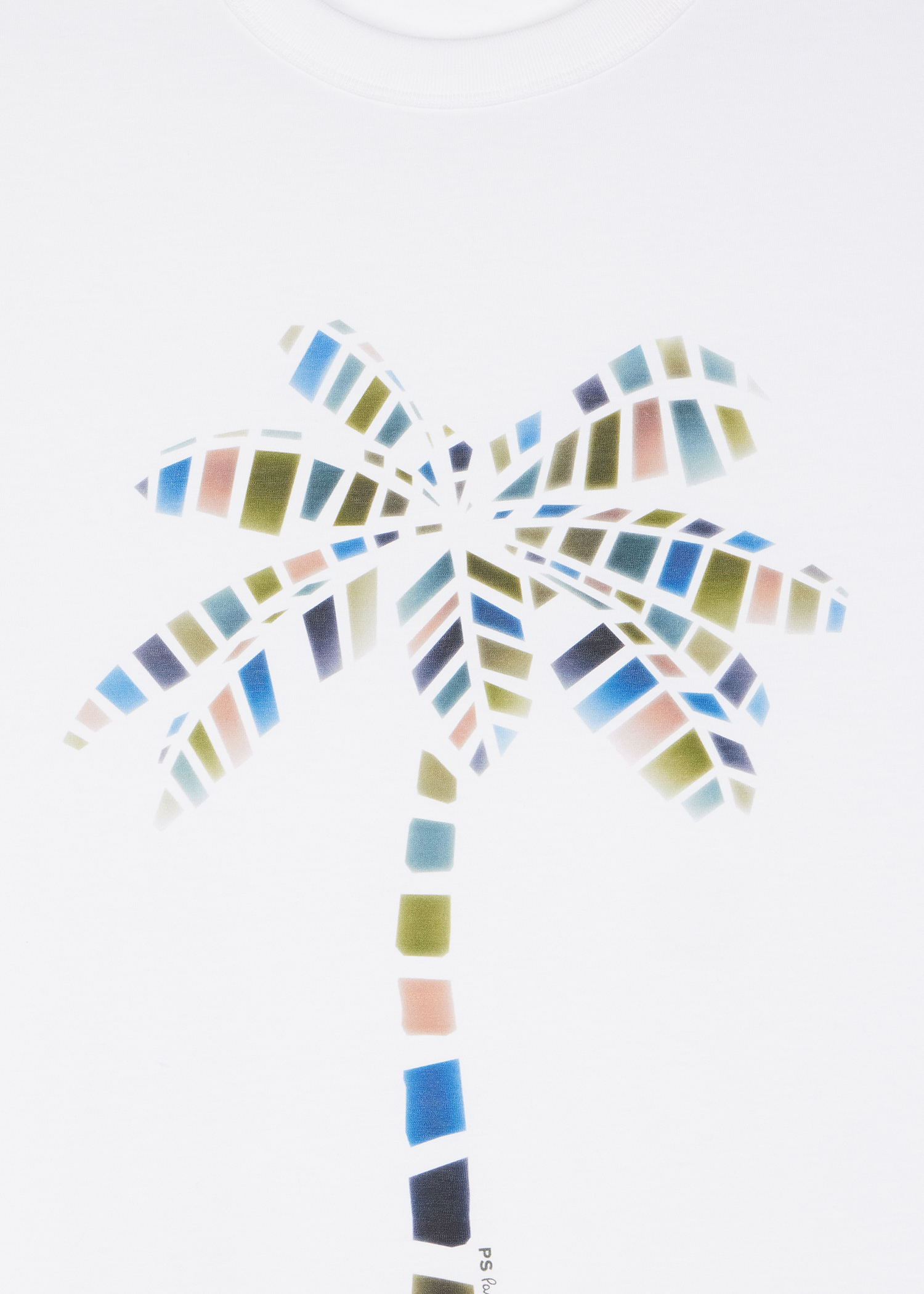 Paul Smith｜ (M2R 220X PP5073 01) Men's White 'Palm Tree' Print T-Shirt