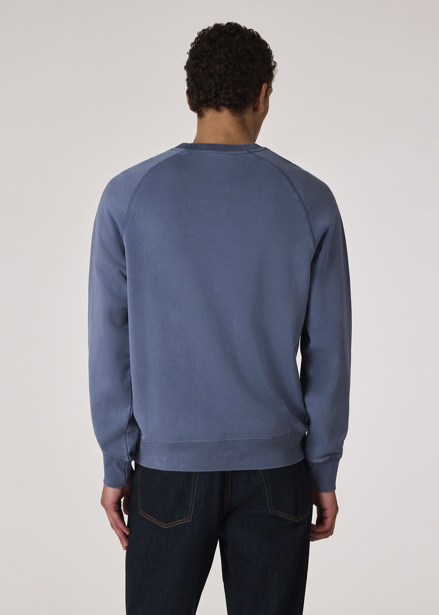 ★Paul Smith★ Happy Sweatshirt Blue M2R958XEK2116941 Men's Washed Blue Cotton 'Happy' Sweatshirt