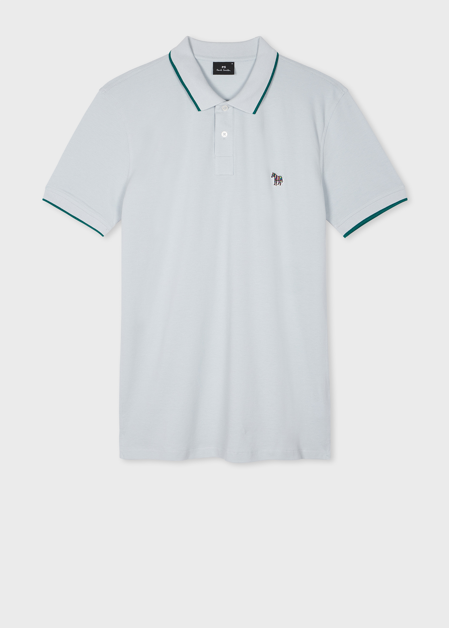 Men's Slim-Fit Powder Pink Zebra Logo Polo Shirt With Blue