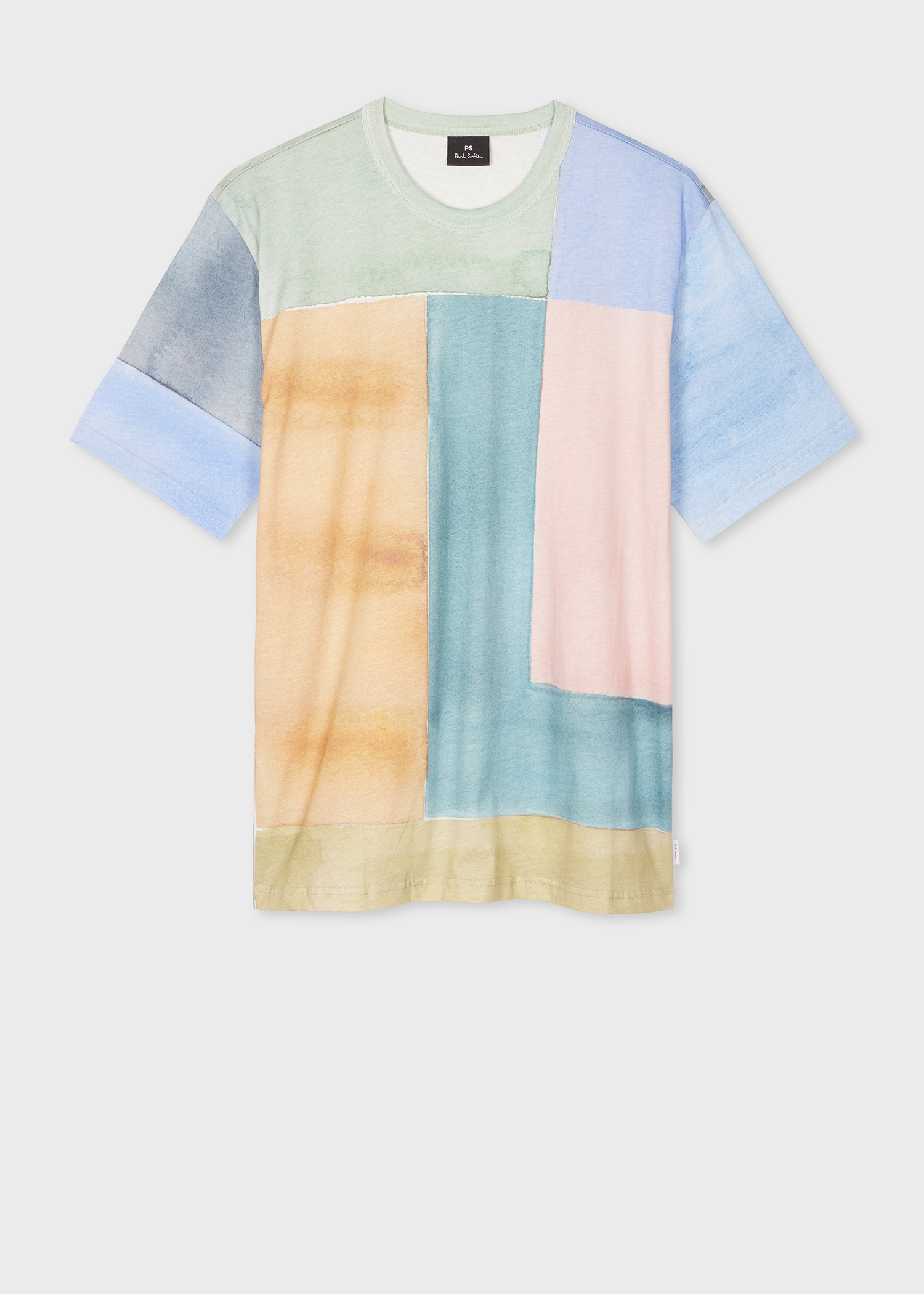 Tシャツ・カットソー PAUL SMITH Men T Shirts M2R861Y P2211949 Blue Men's Green And Blue Stripe Cotton T-Shirt