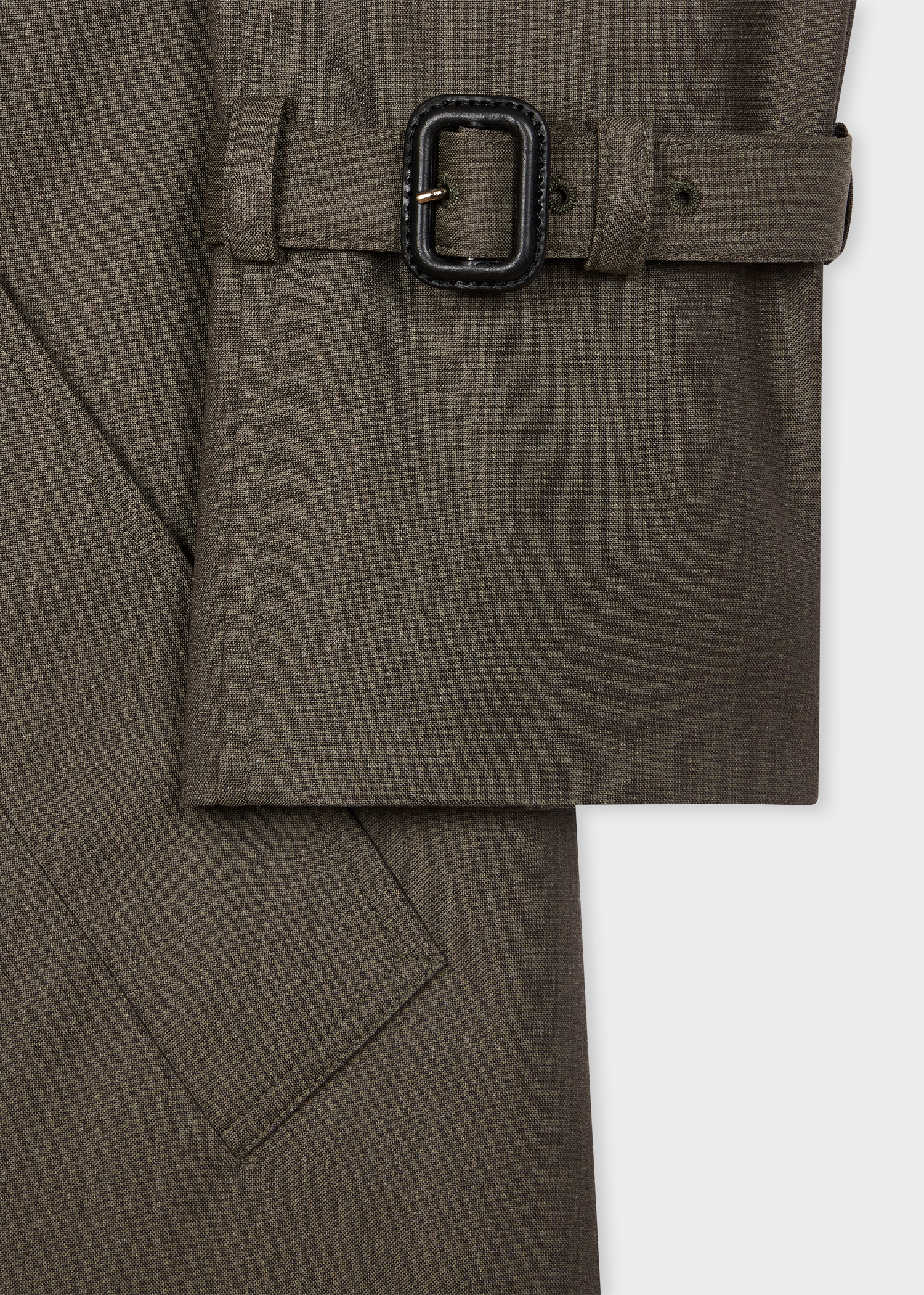 Women's Grey Melange Belted Storm System Mac