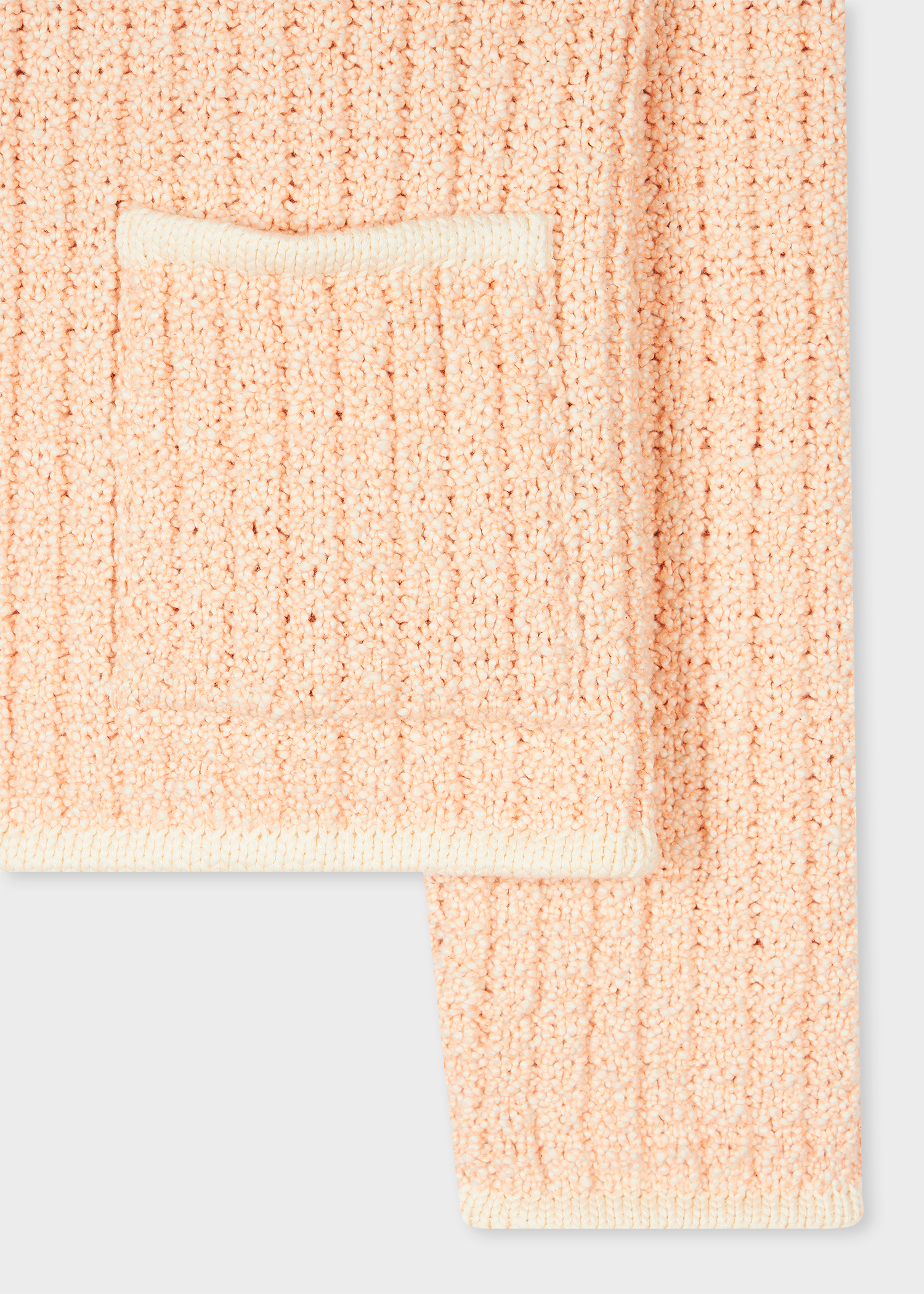 Women's Cotton Light Orange Textured Knitted Jacket