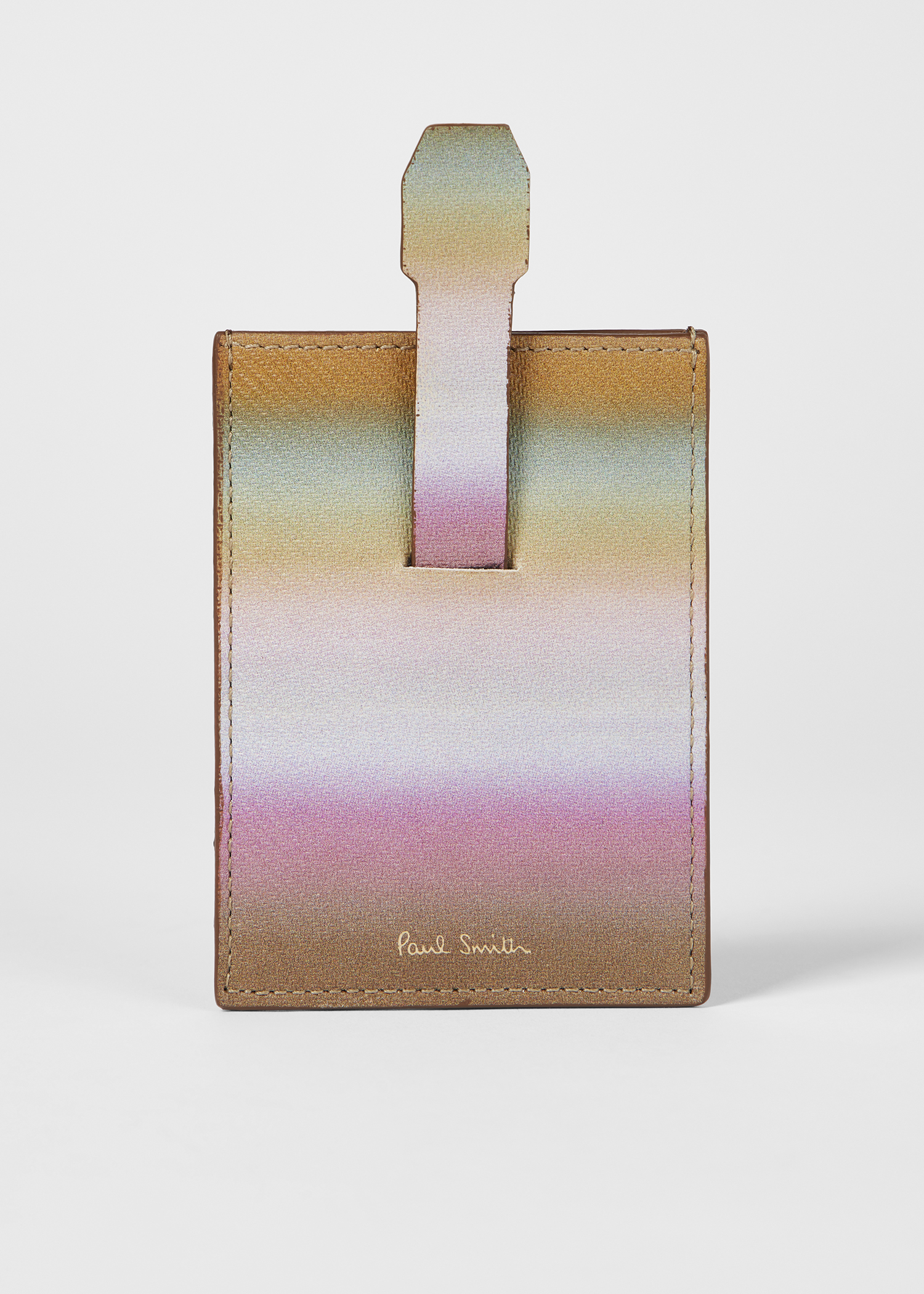 'Smith Stripe' Ombre Grained Leather Card Holder