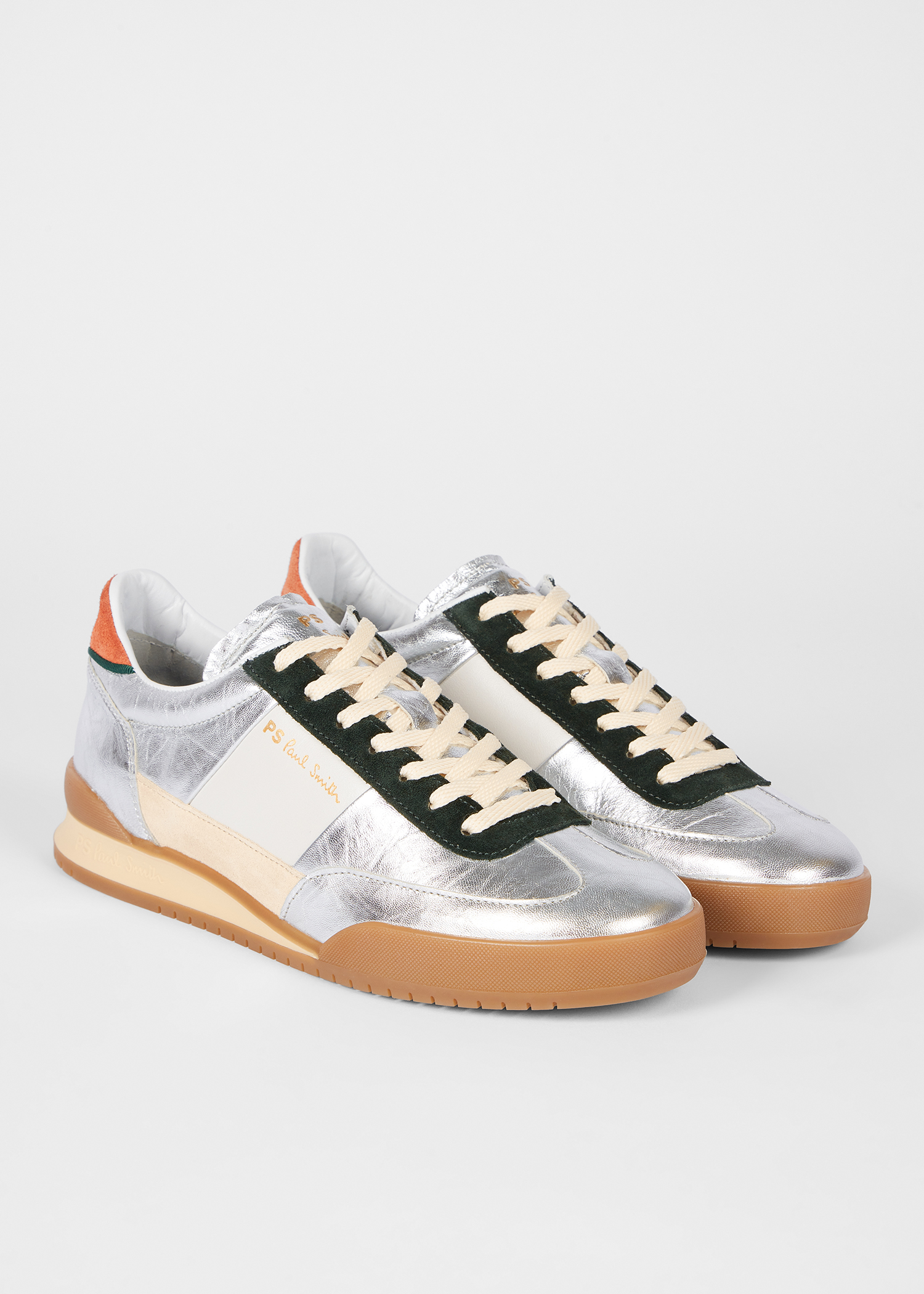 Women's Leather Silver 'Dover' Retro Gum Trainers