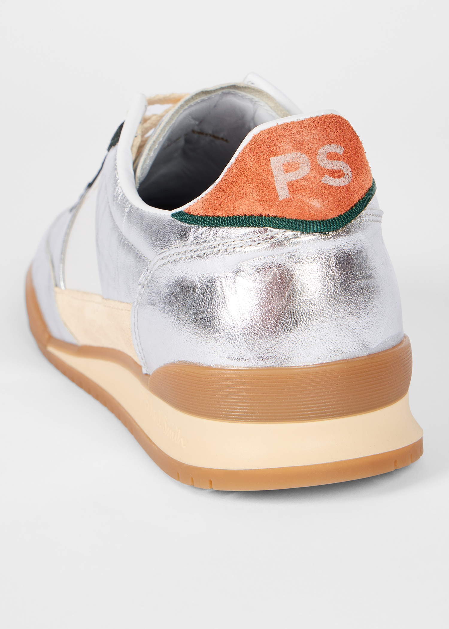Women's Leather Silver 'Dover' Retro Gum Trainers