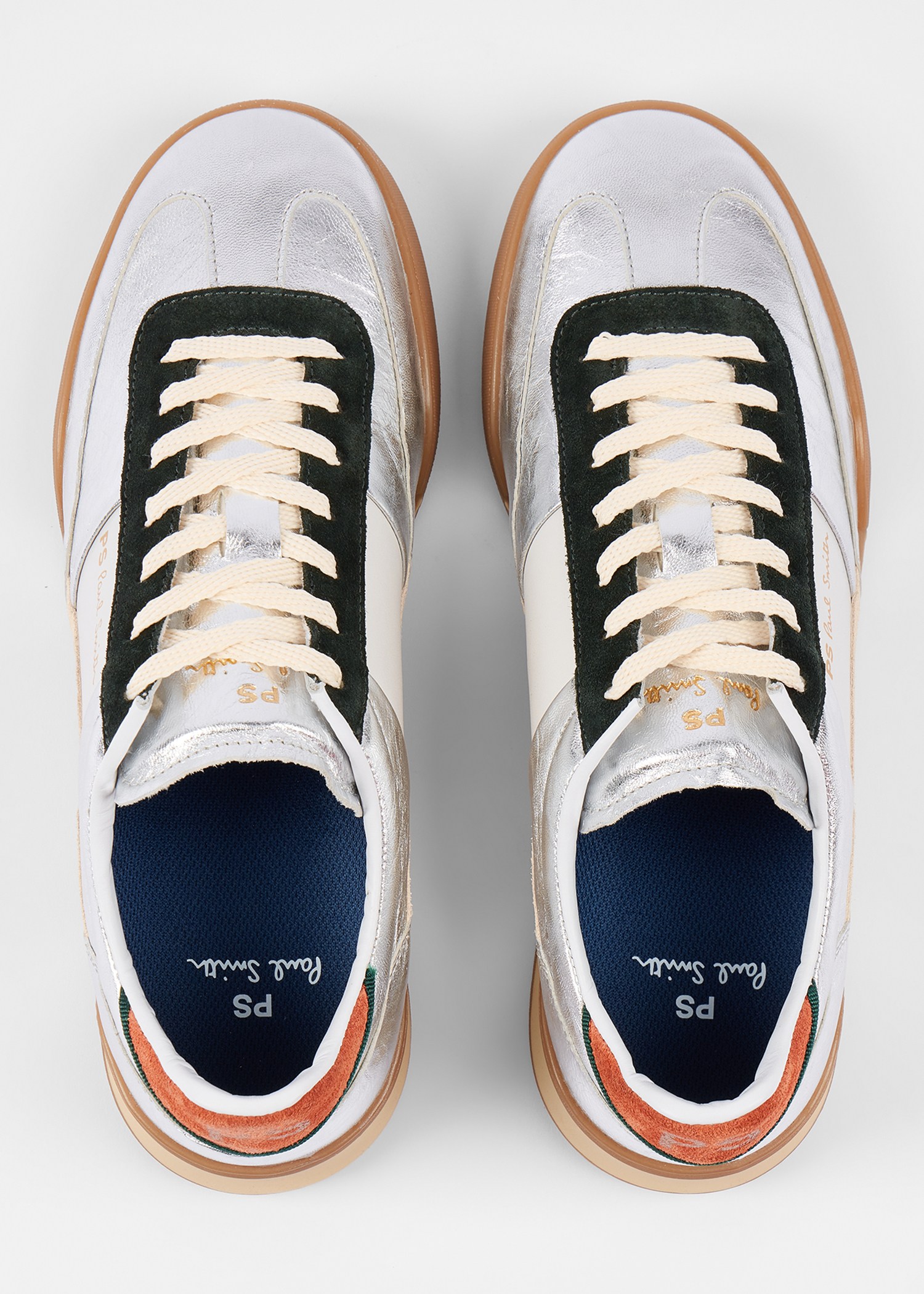 Women's Leather Silver 'Dover' Retro Gum Trainers