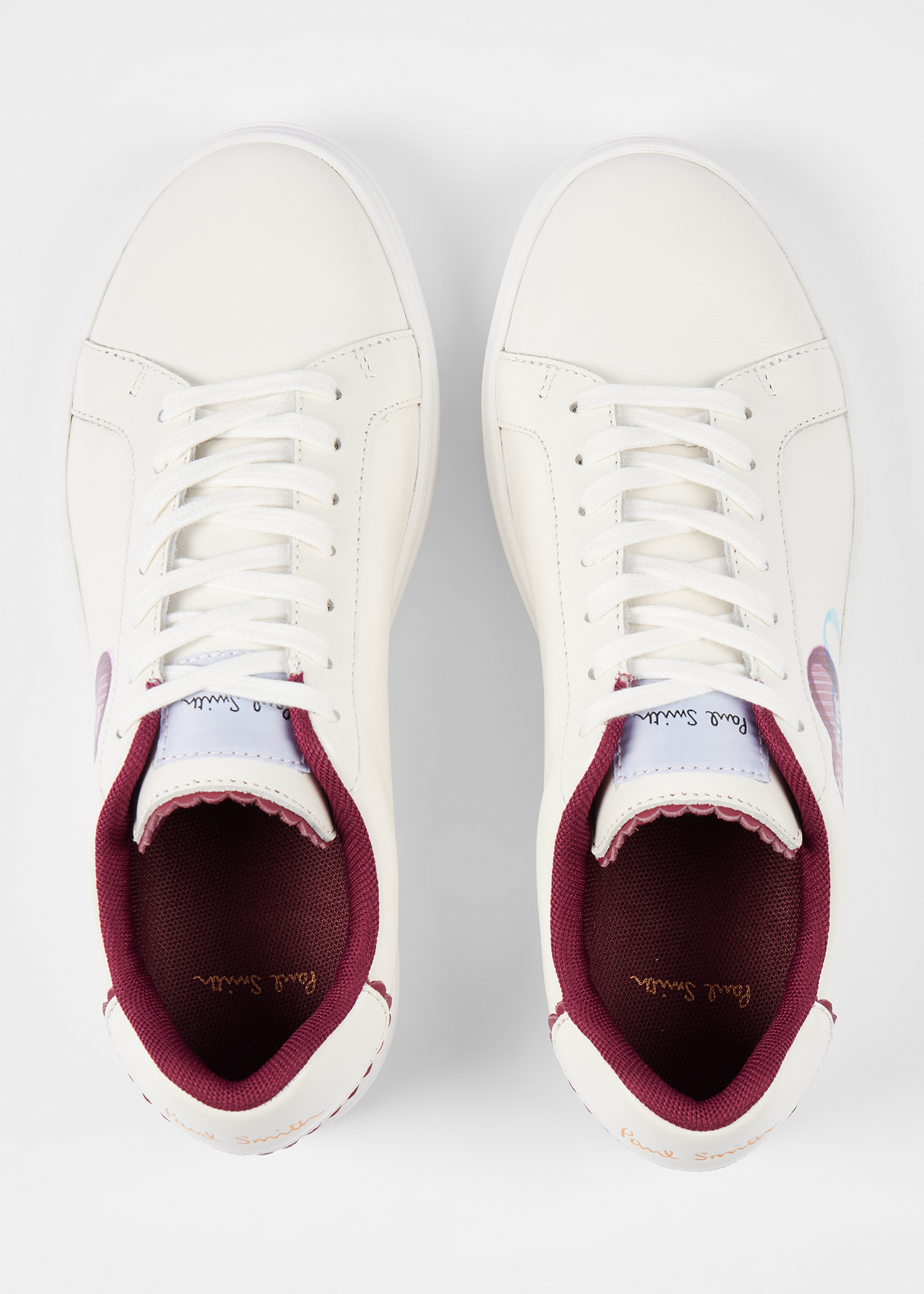 【Paul Smith】ウィメンズ \"Scribble Heart\" \"Lapin\" スニーカー Women's White Leather 'Scribble Heart' 'Lapin' Trainers