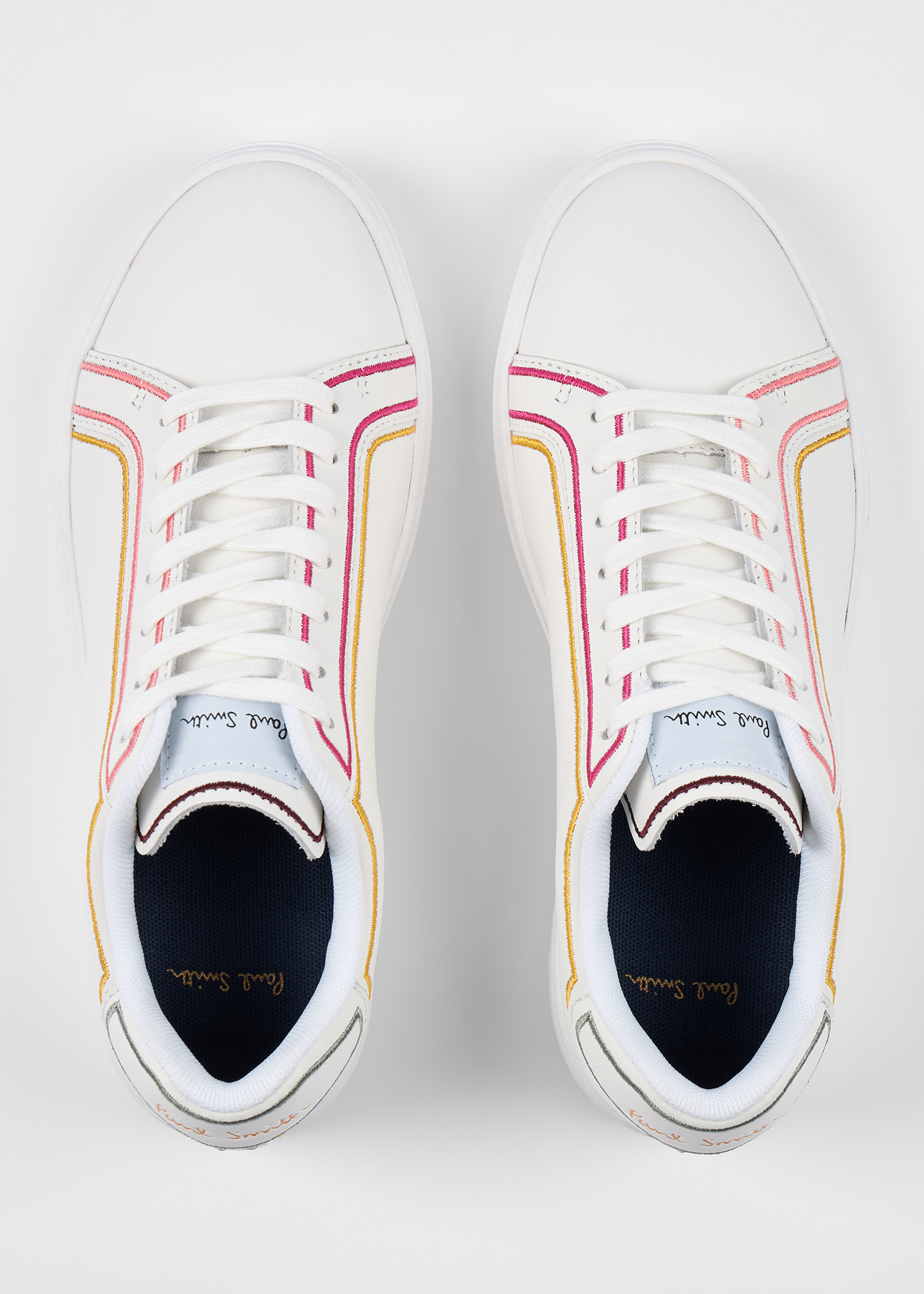 Women's White Leather 'Scribble Heart' 'Lapin' Trainers