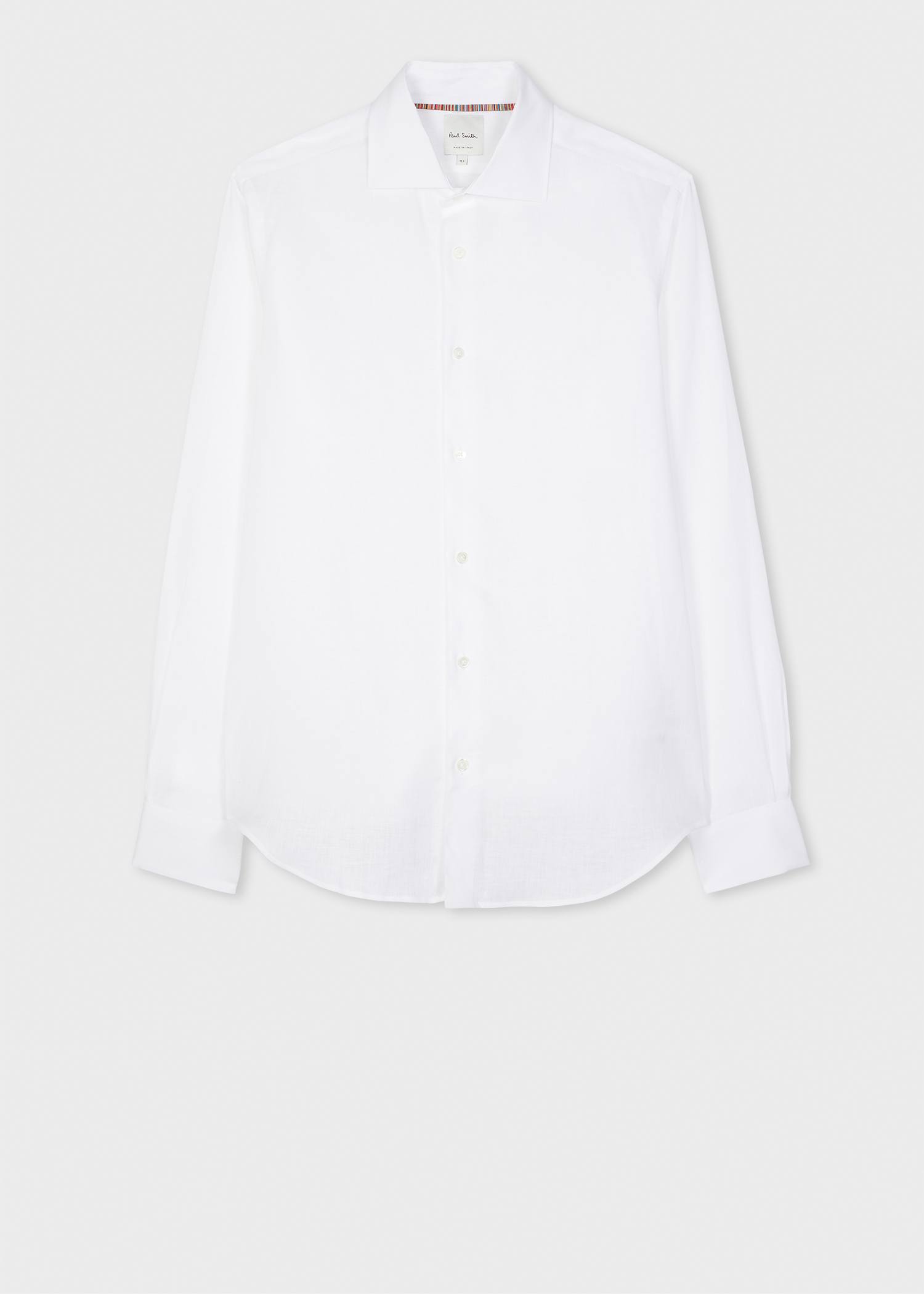 Slim-Fit White Linen Shirt