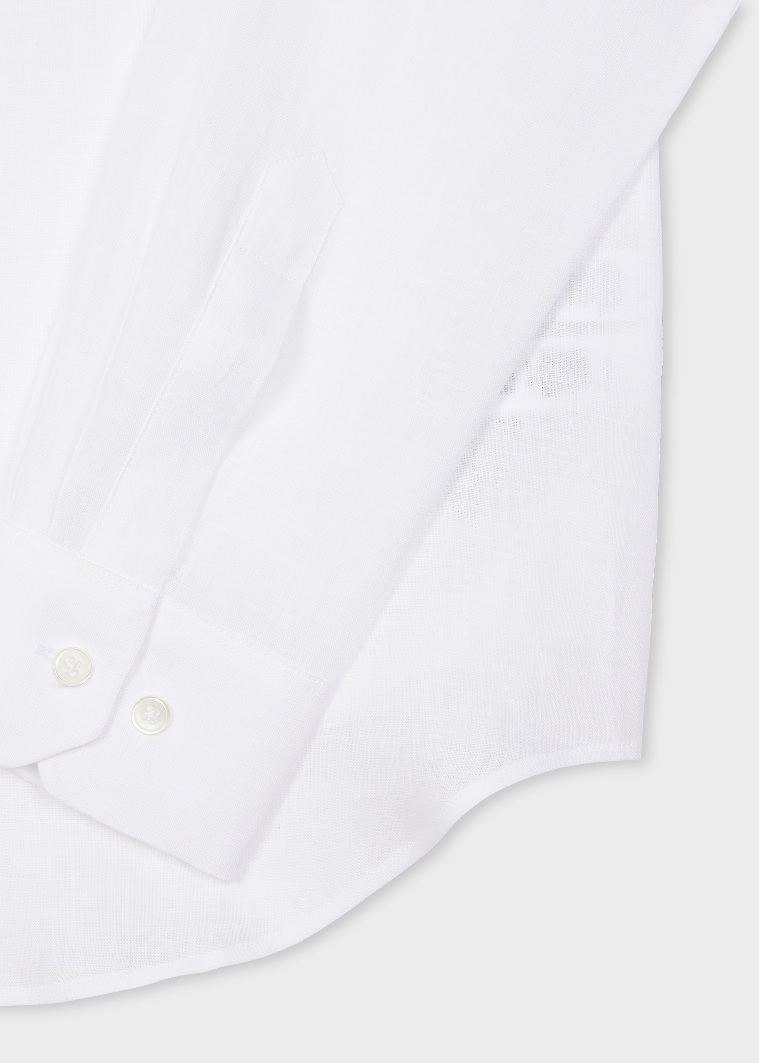 Slim-Fit White Linen Shirt